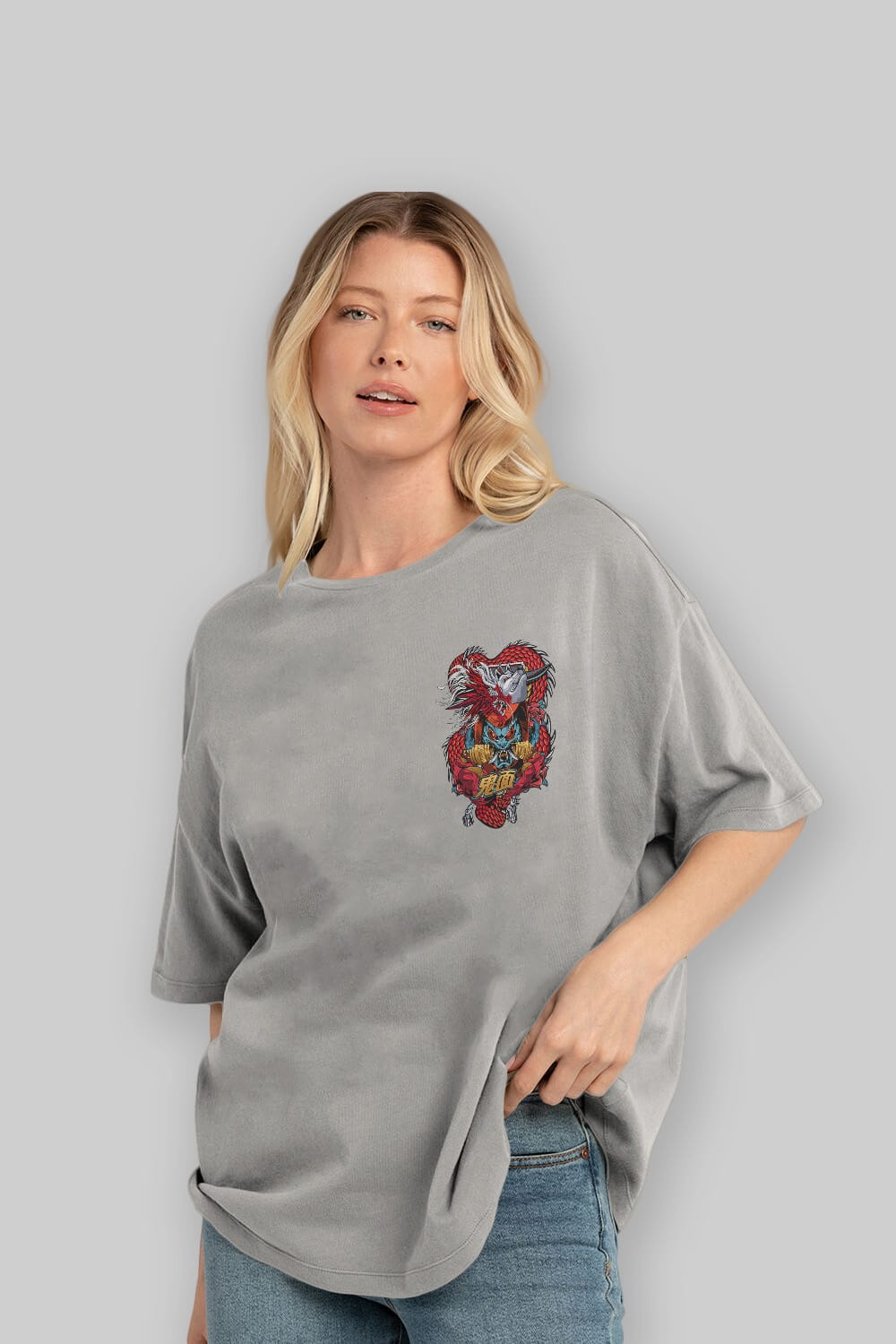 TRIBAL Ön Sol Baskılı Oversize t-shirt Erkek Kadın Unisex %100 Pamuk Bisiklet Yaka tişort