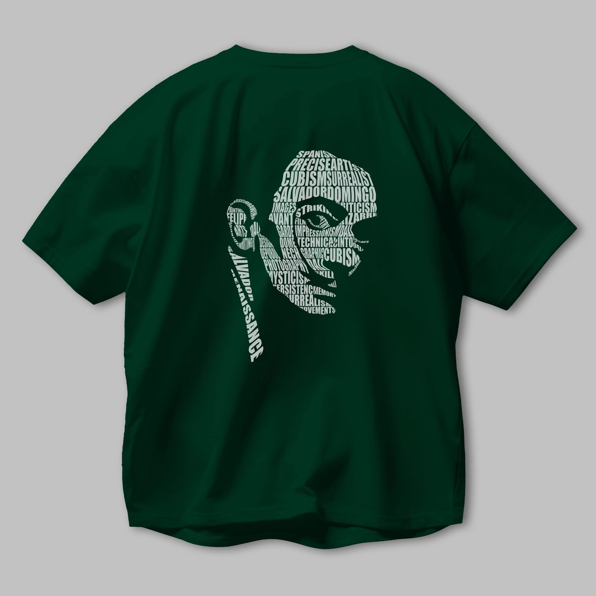 Salvador Dali Calligram Arka Baskılı Oversize t-shirt %100 pamuk Erkek Kadın Unisex
