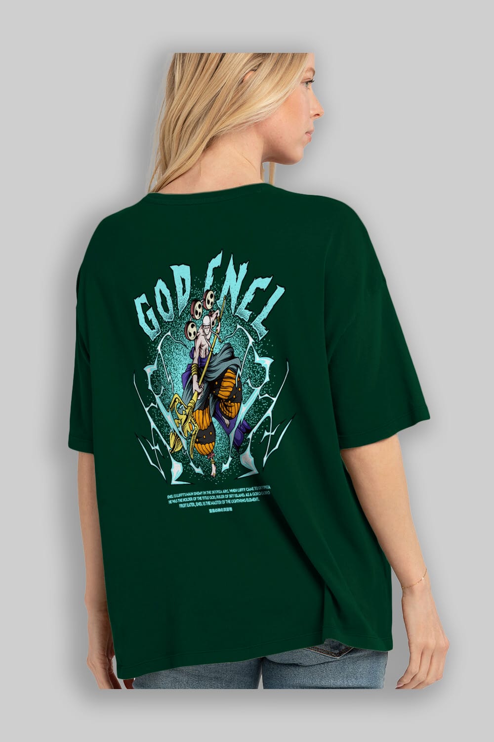Eneru Anime Arka Baskılı Oversize t-shirt Erkek Kadın Unisex