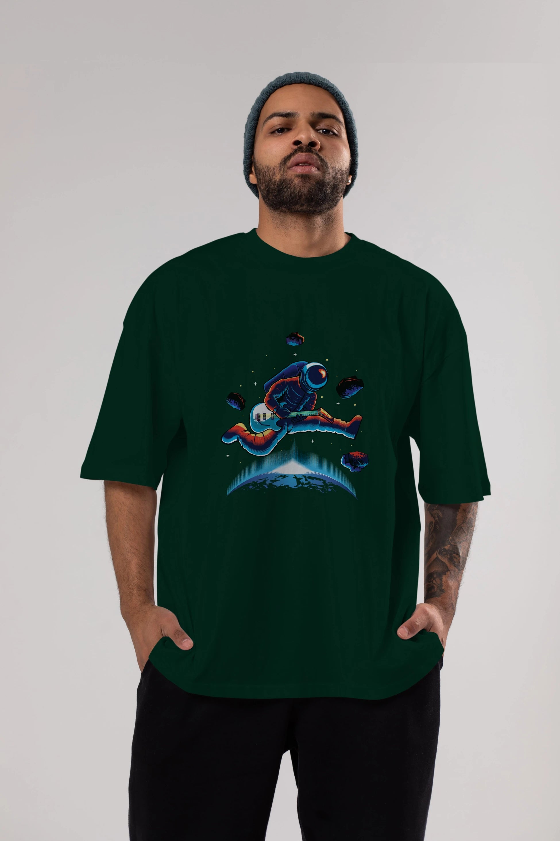 Astroguitar Ön Baskılı Oversize t-shirt Erkek Kadın Unisex