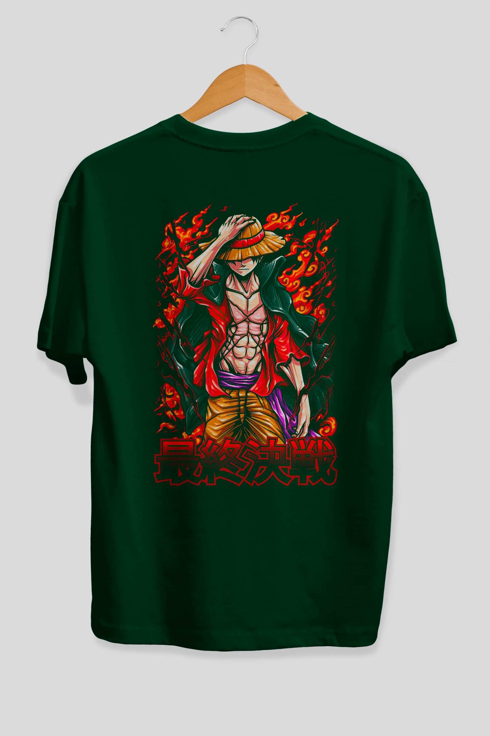 MONKEY D. LUFFY (3) Anime Arka Baskılı Oversize t-shirt Erkek Kadın Unisex