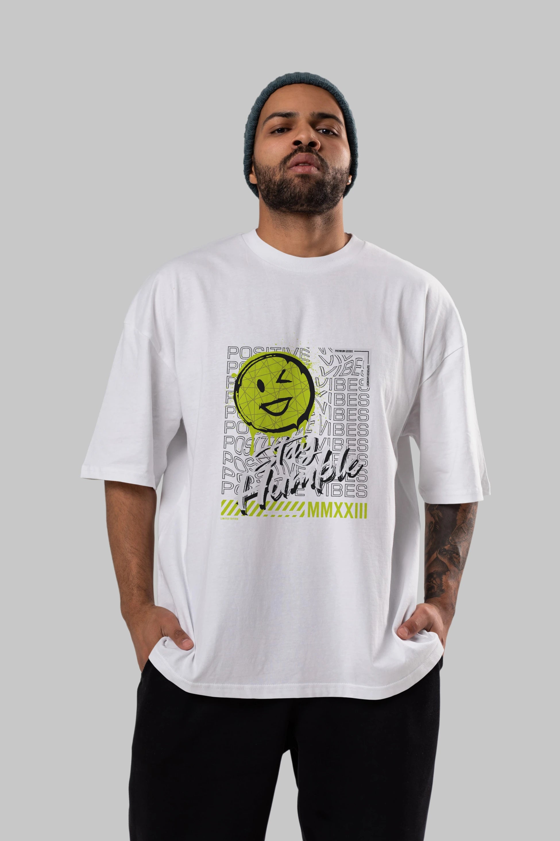 Stay Humble Ön Baskılı Oversize t-shirt Erkek Kadın Unisex