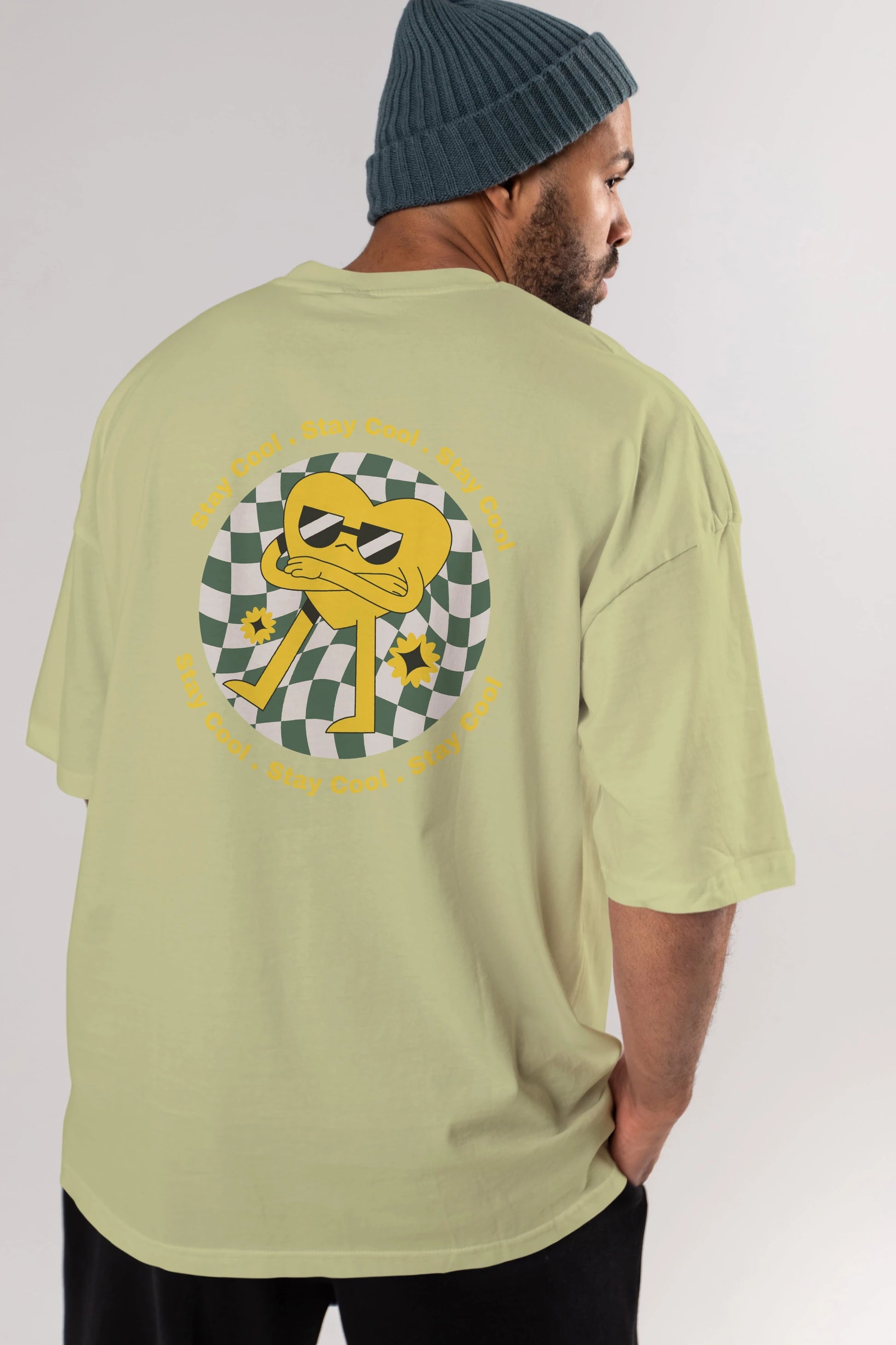 Stay Cool Yazılı Arka Baskılı Oversize t-shirt Erkek Kadın Unisex