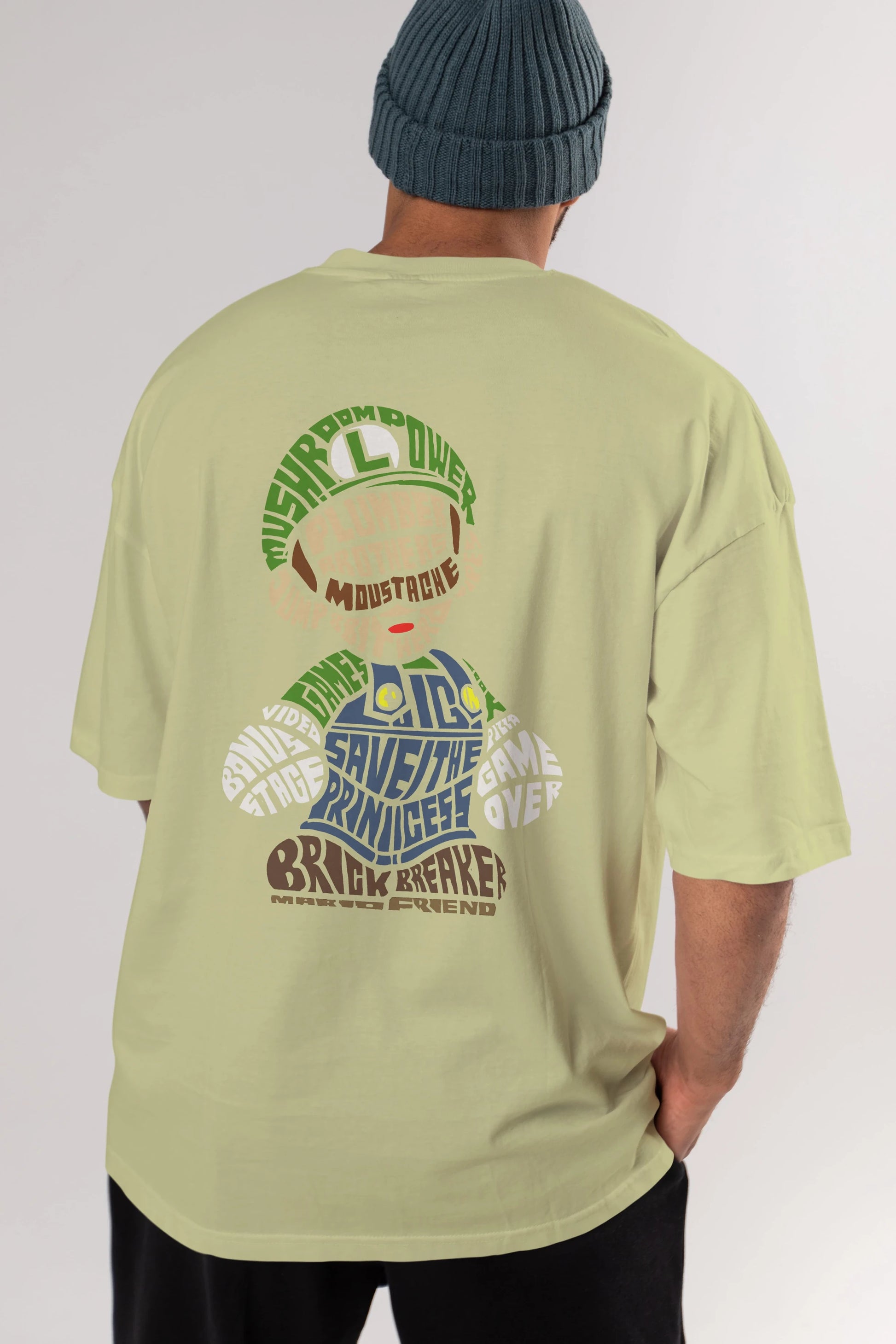 Plumber Brothers Arka Baskılı Oversize t-shirt %100 pamuk Erkek Kadın Unisex