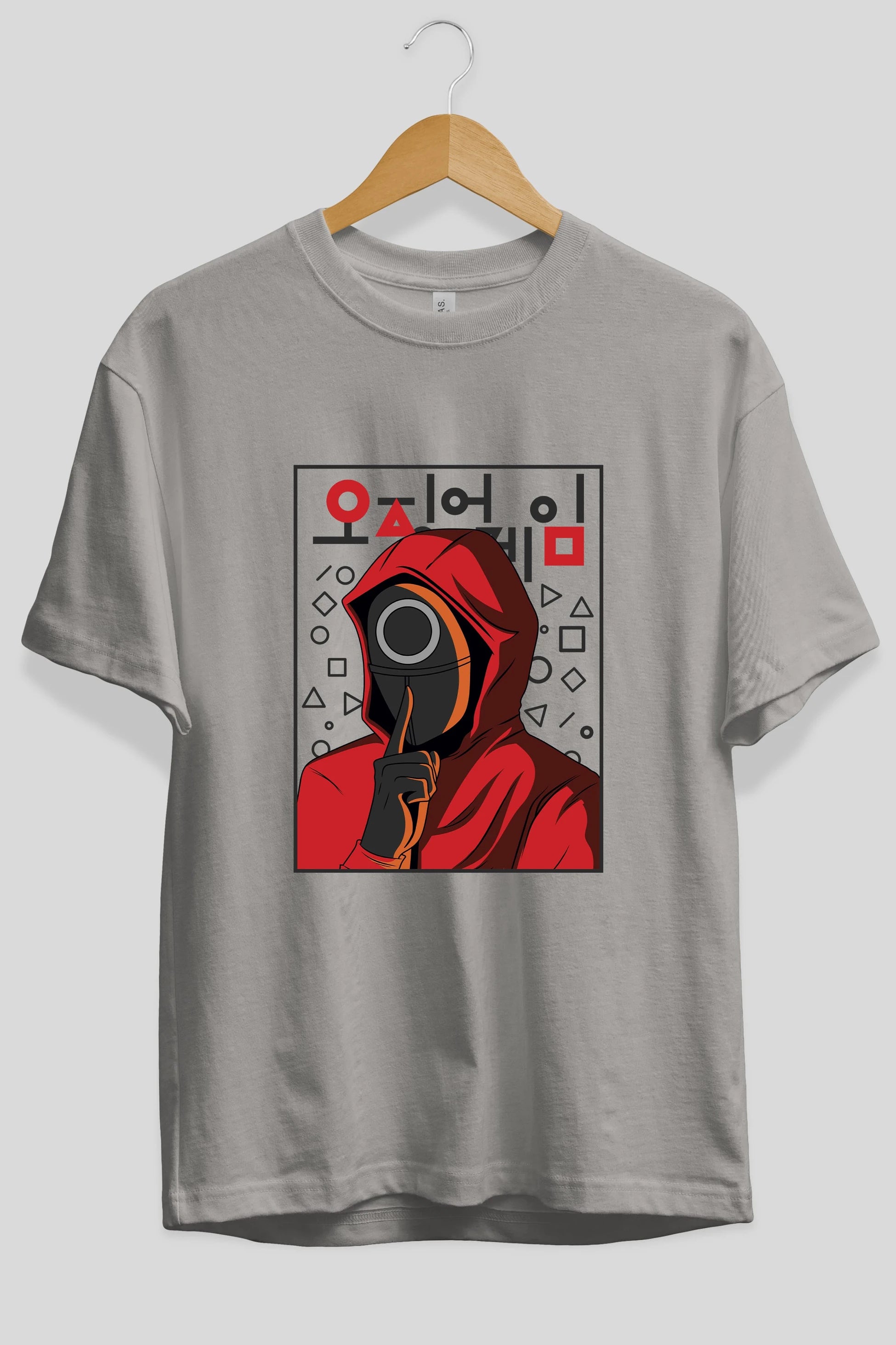 Squid Game (5) Ön Baskılı Oversize t-shirt Erkek Kadın Unisex %100 Pamuk Bisiklet Yaka tişort