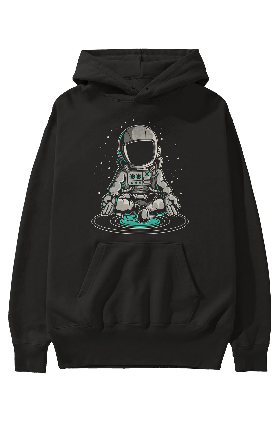 Astronaut Meditation Ön Baskılı Hoodie Oversize Kapüşonlu Sweatshirt Erkek Kadın Unisex