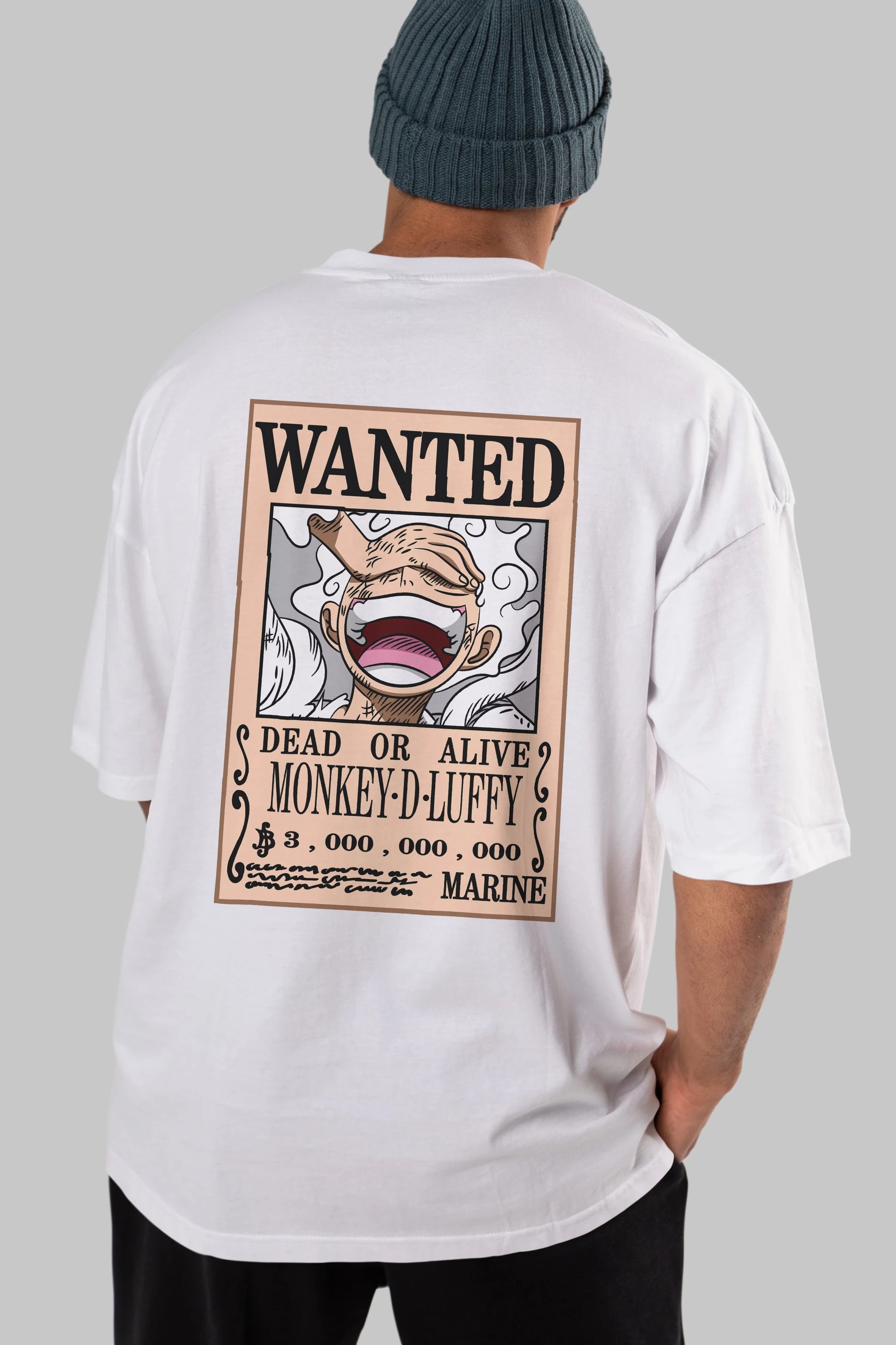 CARTEL LUFFY GEAR 5 Anime Arka Baskılı Oversize t-shirt Erkek Kadın Unisex