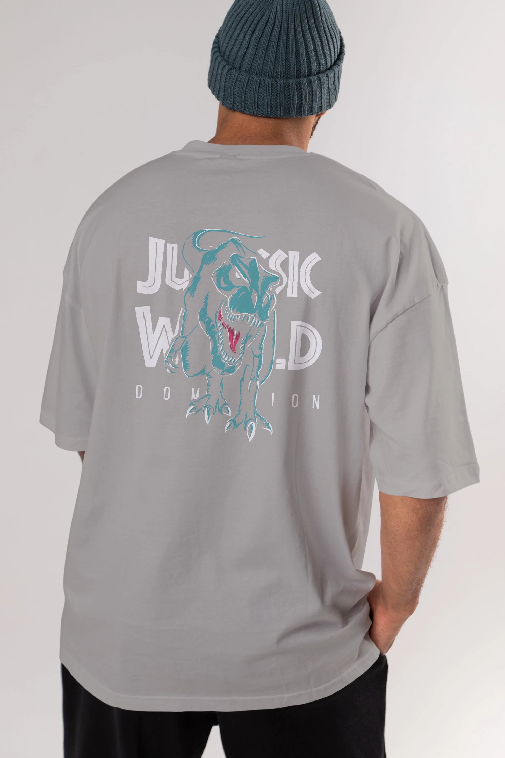 Jurassic Park (1) Arka Baskılı Oversize t-shirt Erkek Kadın Unisex %100 Pamuk Bisiklet Yaka tişort