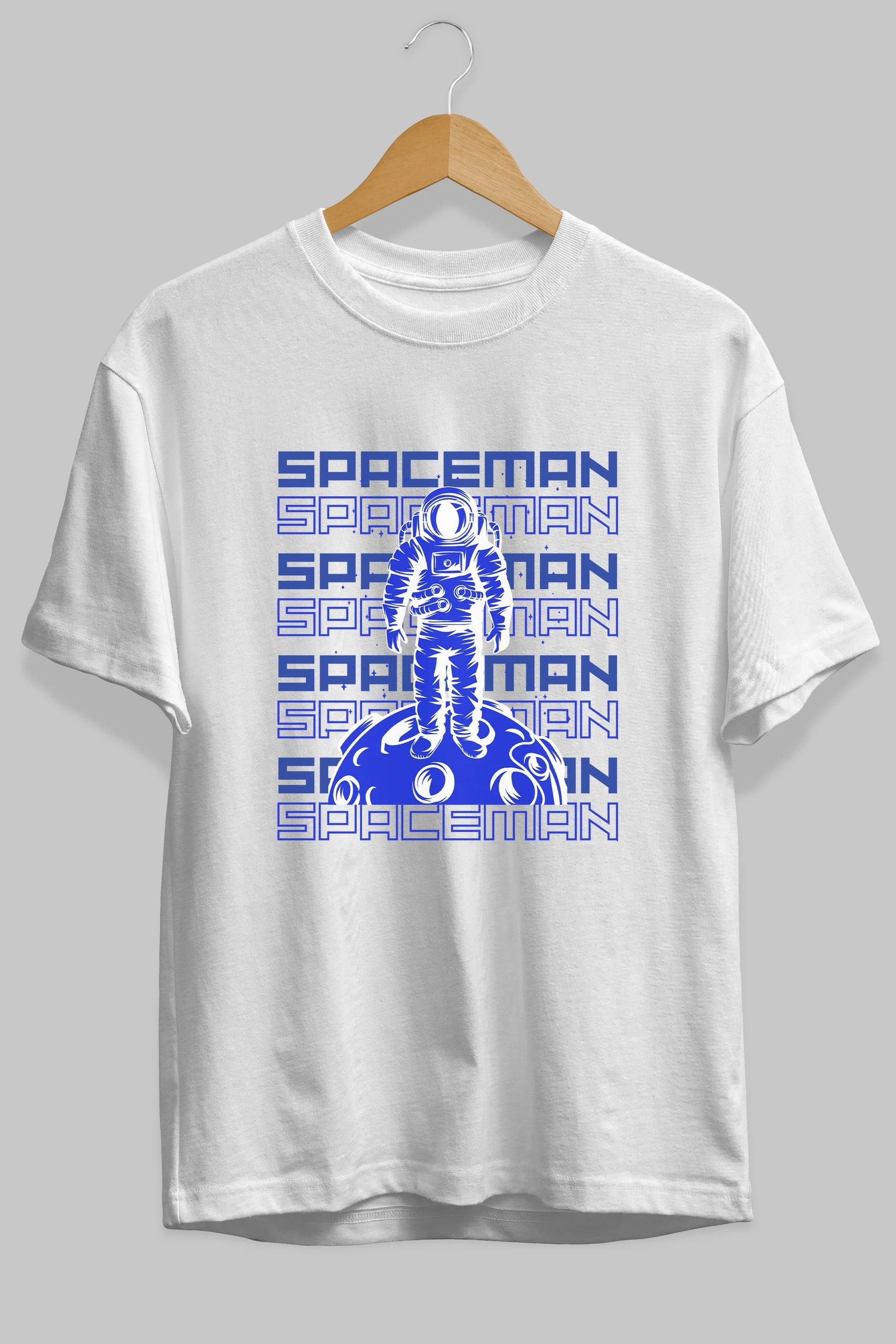 Spaceman Yazılı Ön Baskılı Oversize t-shirt Erkek Kadın Unisex