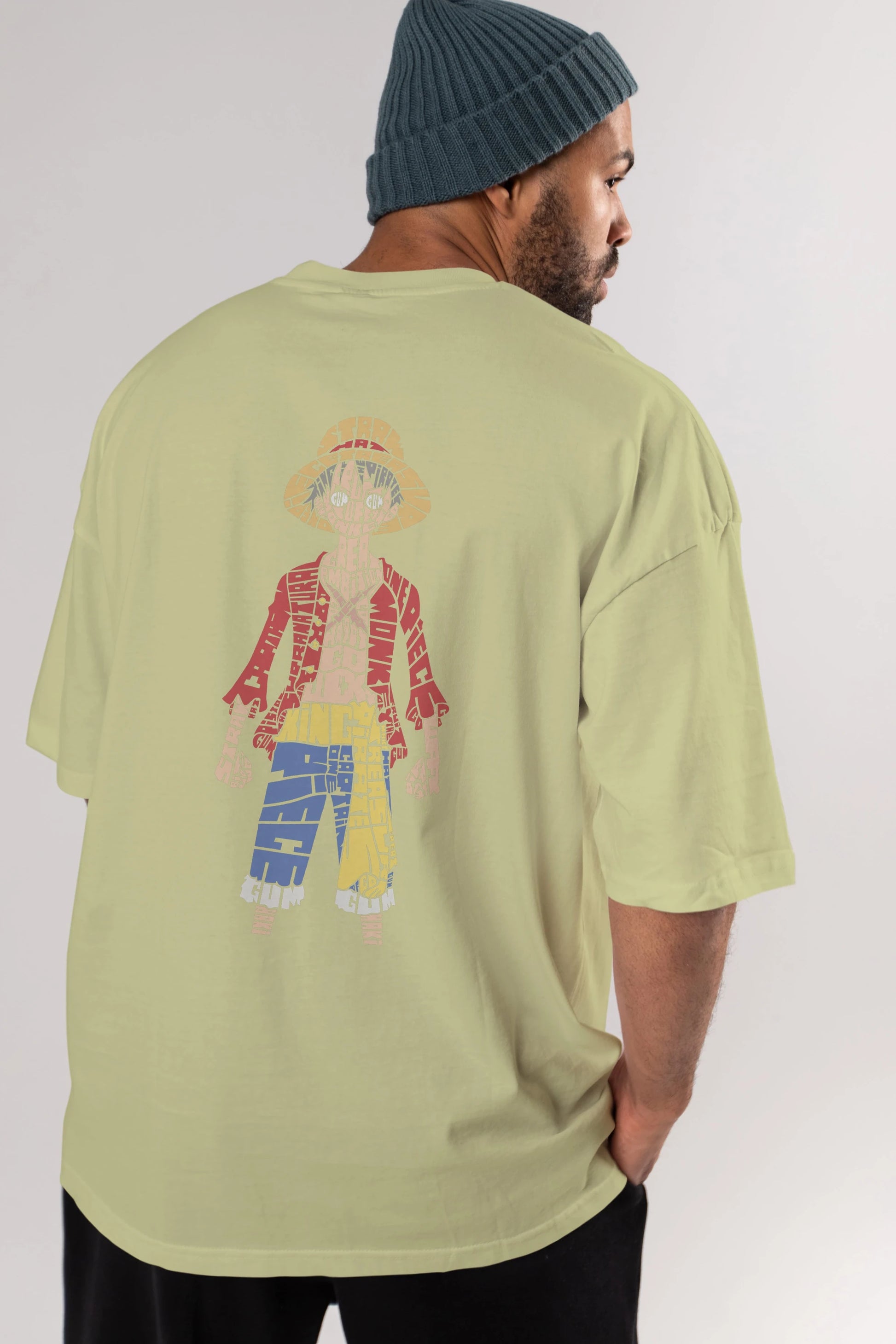 One Piece Arka Baskılı Oversize t-shirt %100 pamuk Erkek Kadın Unisex