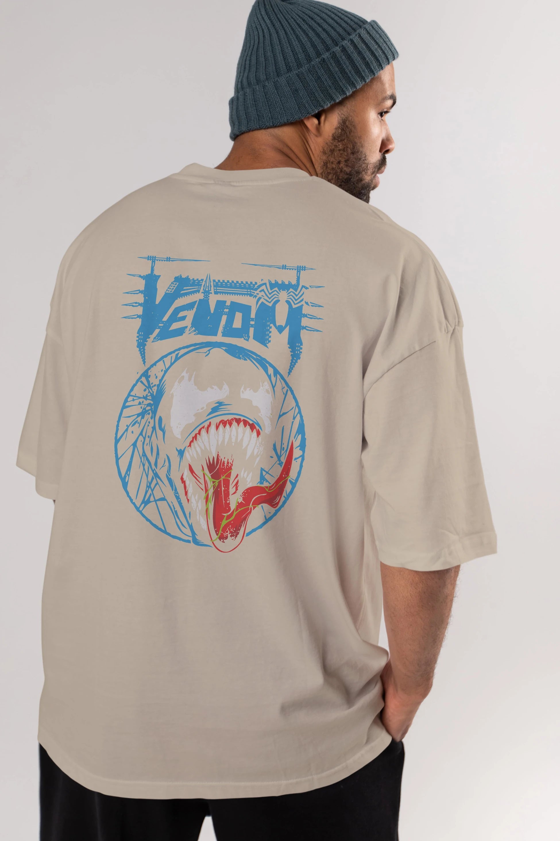 Venom (23) Arka Baskılı Oversize t-shirt Erkek Kadın Unisex %100 Pamuk Bisiklet Yaka tişort