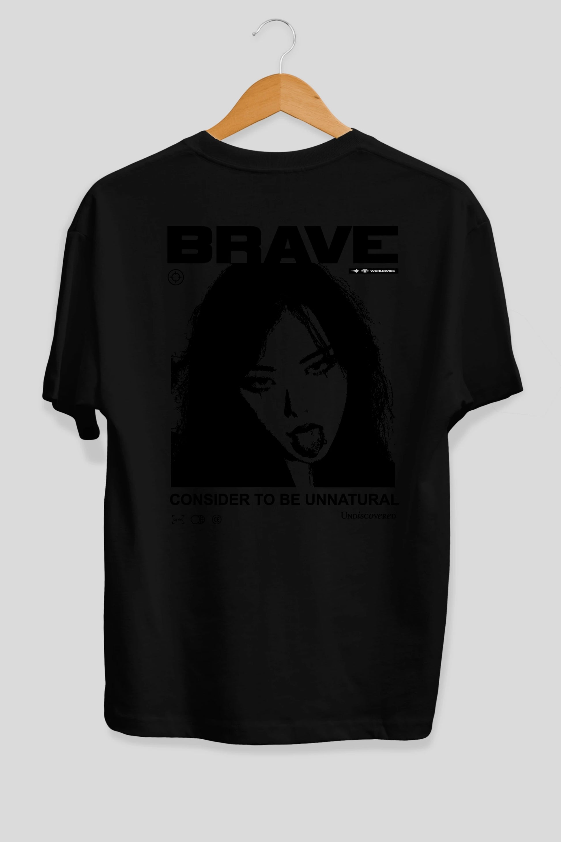 Brave Arka Baskılı Oversize t-shirt Erkek Kadın Unisex