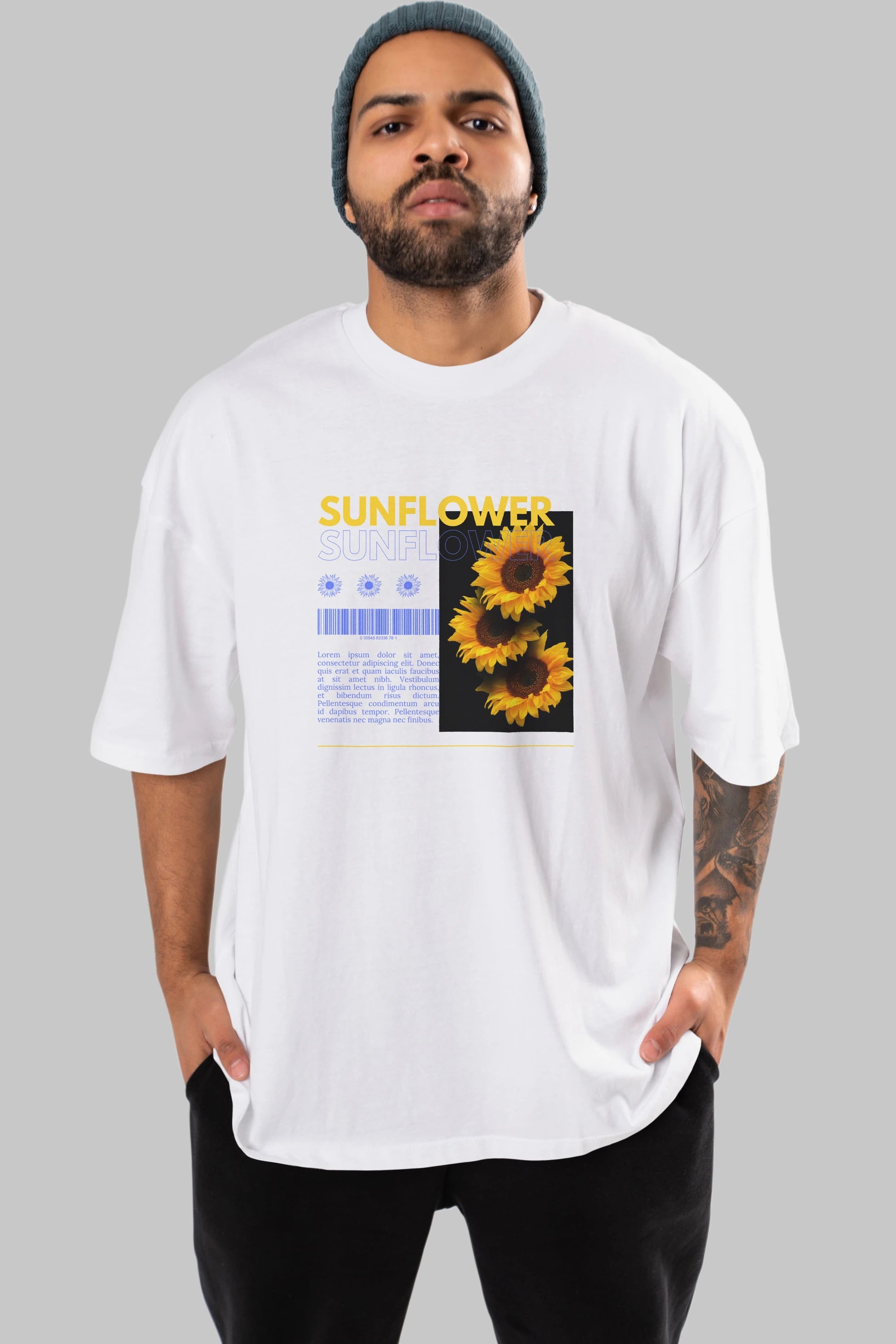 Sunflower Ön Baskılı Oversize t-shirt Erkek Kadın Unisex