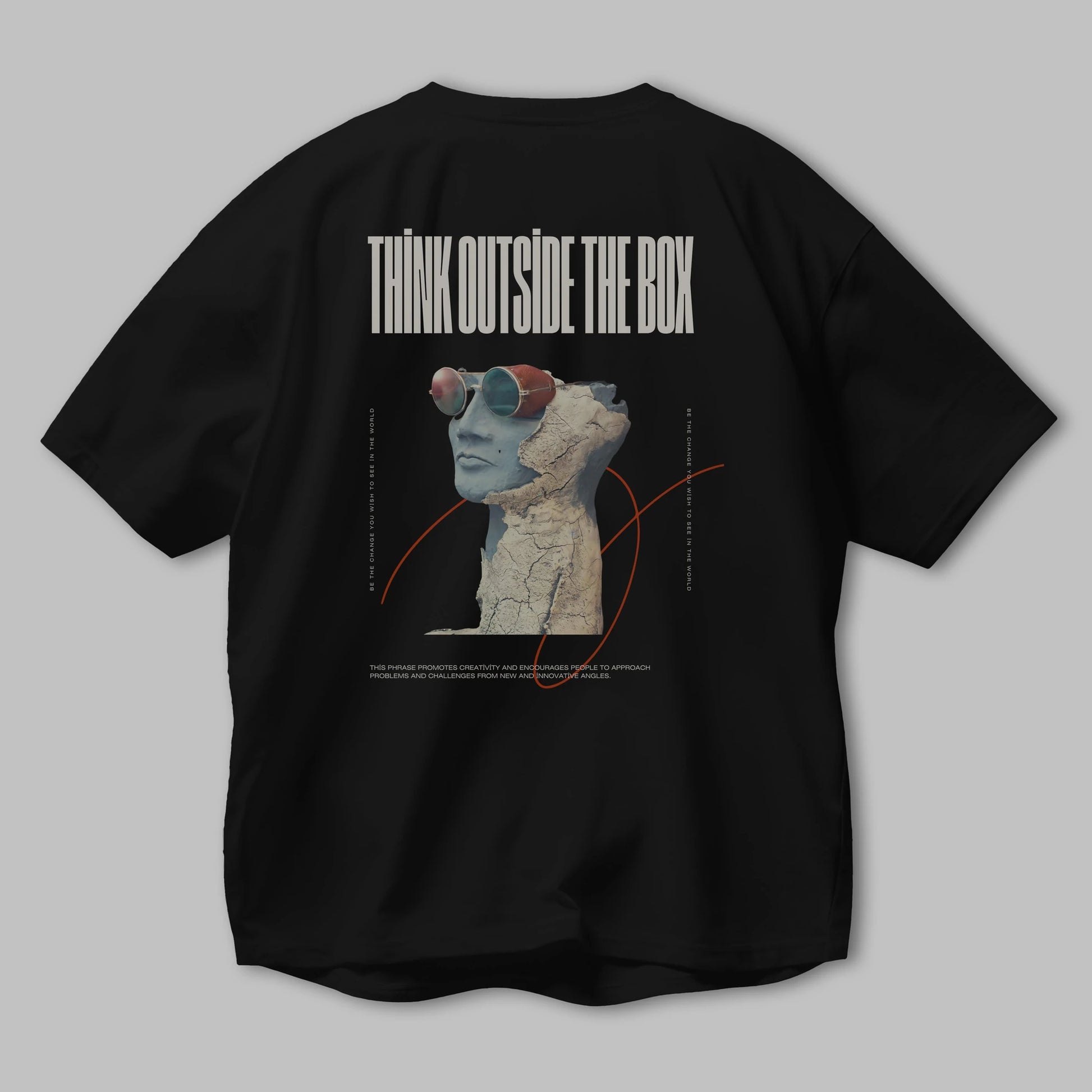 Think Outside The Box Arka Baskılı Oversize t-shirt Erkek Kadın Unisex