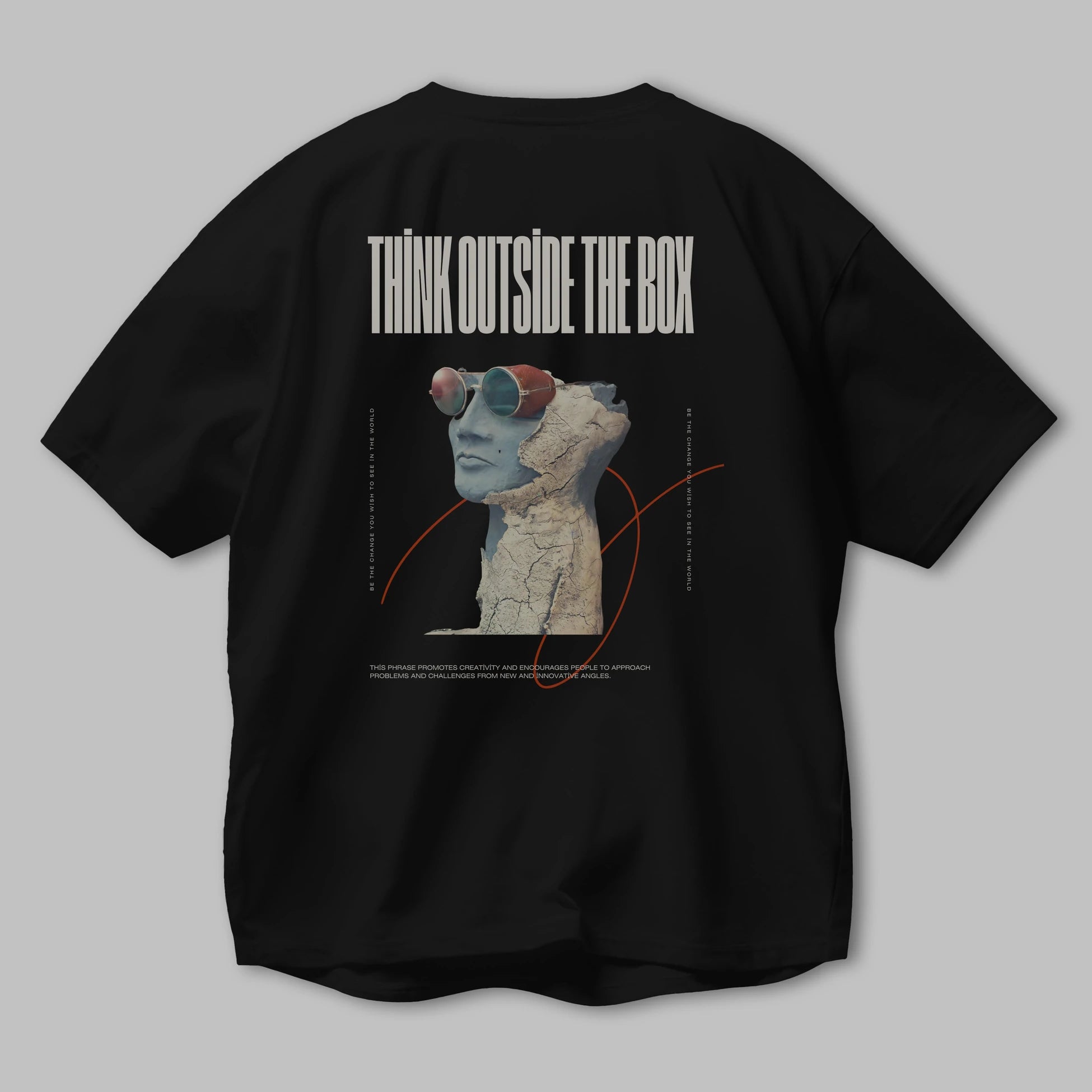 Think Outside The Box Arka Baskılı Oversize t-shirt Erkek Kadın Unisex