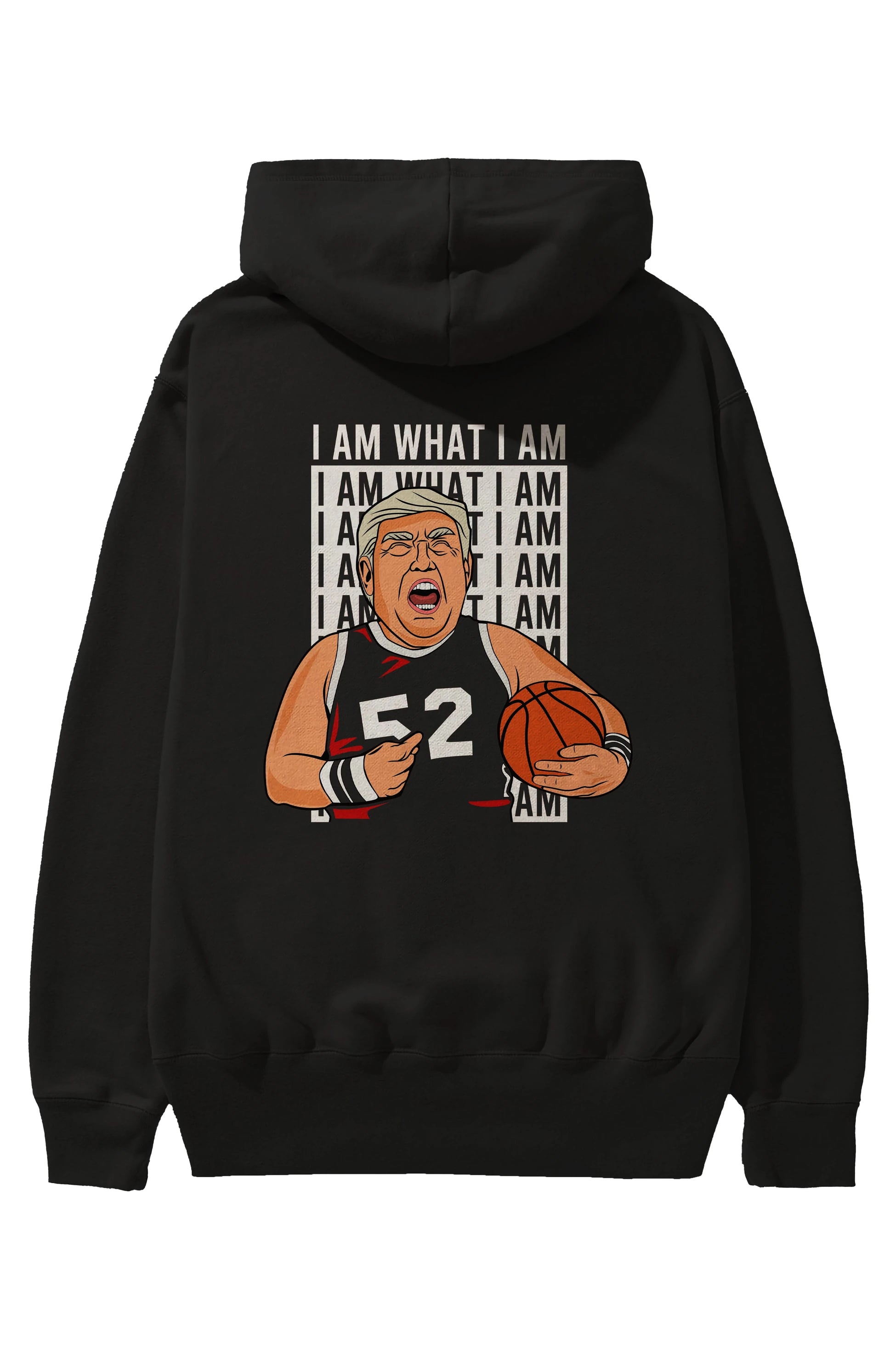 Trump Basketball Arka Baskılı Hoodie Oversize Kapüşonlu Sweatshirt Erkek Kadın Unisex