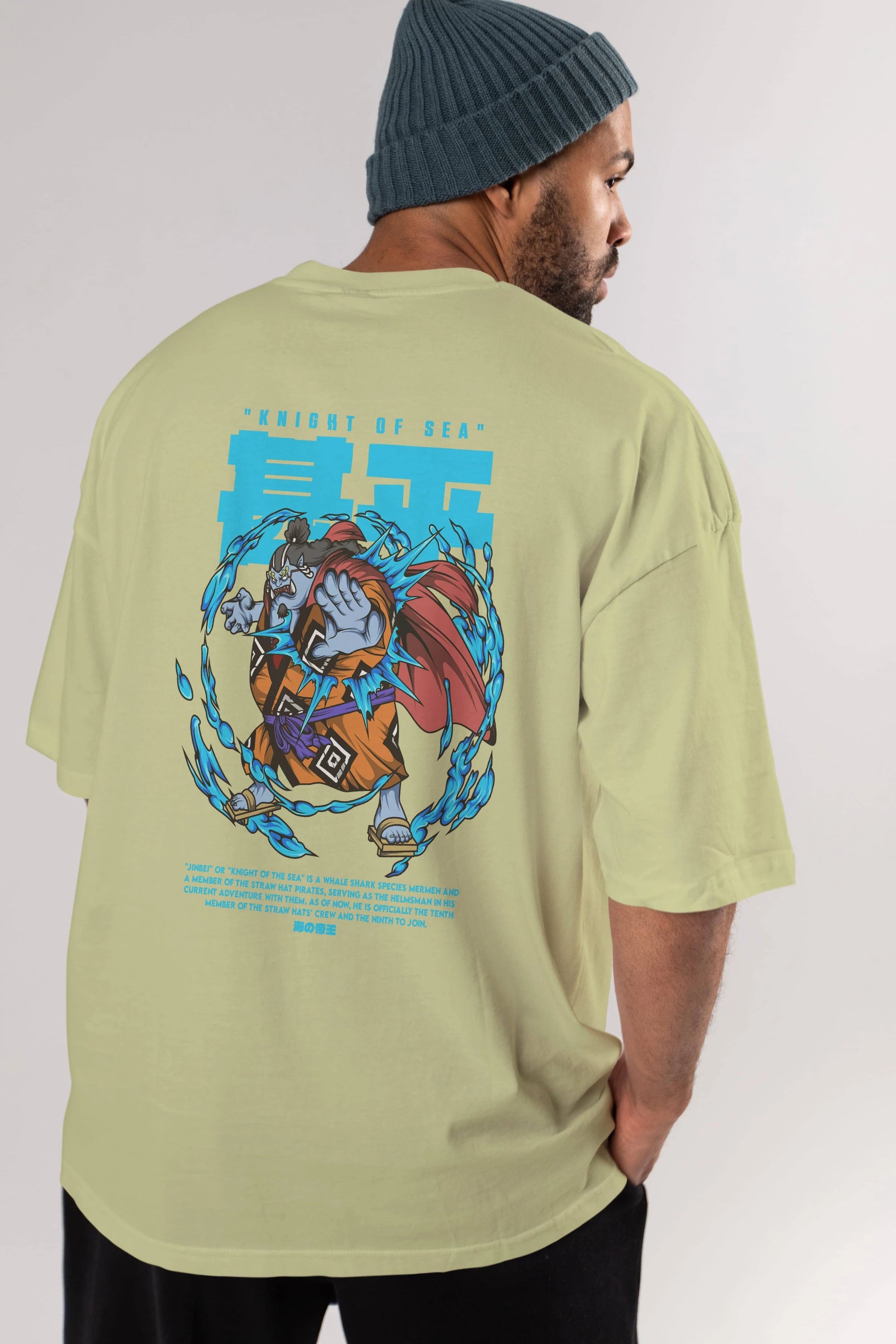Jinbei Anime Arka Baskılı Oversize t-shirt Erkek Kadın Unisex