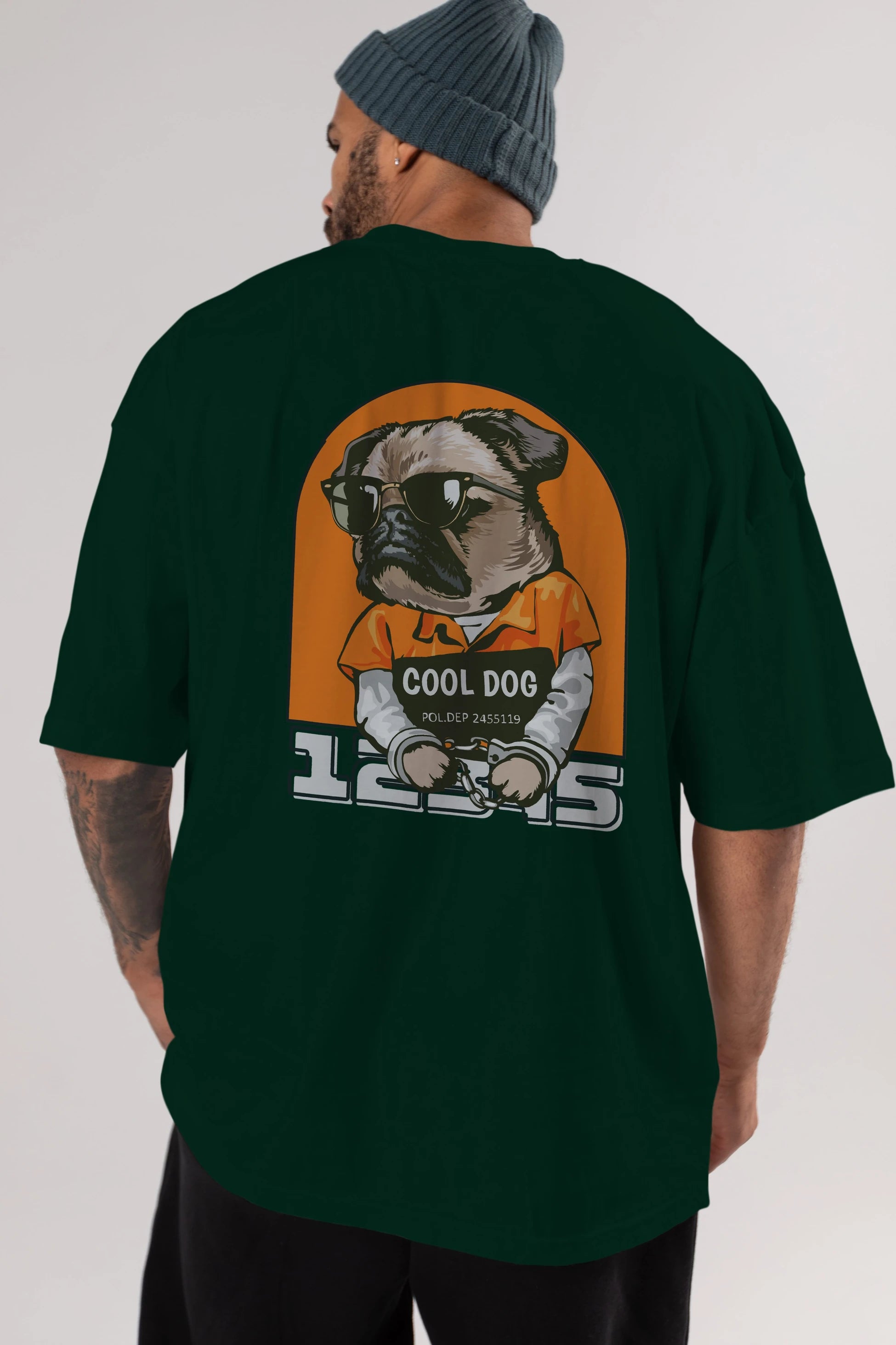 Cool Dog Arka Baskılı Oversize t-shirt Erkek Kadın Unisex