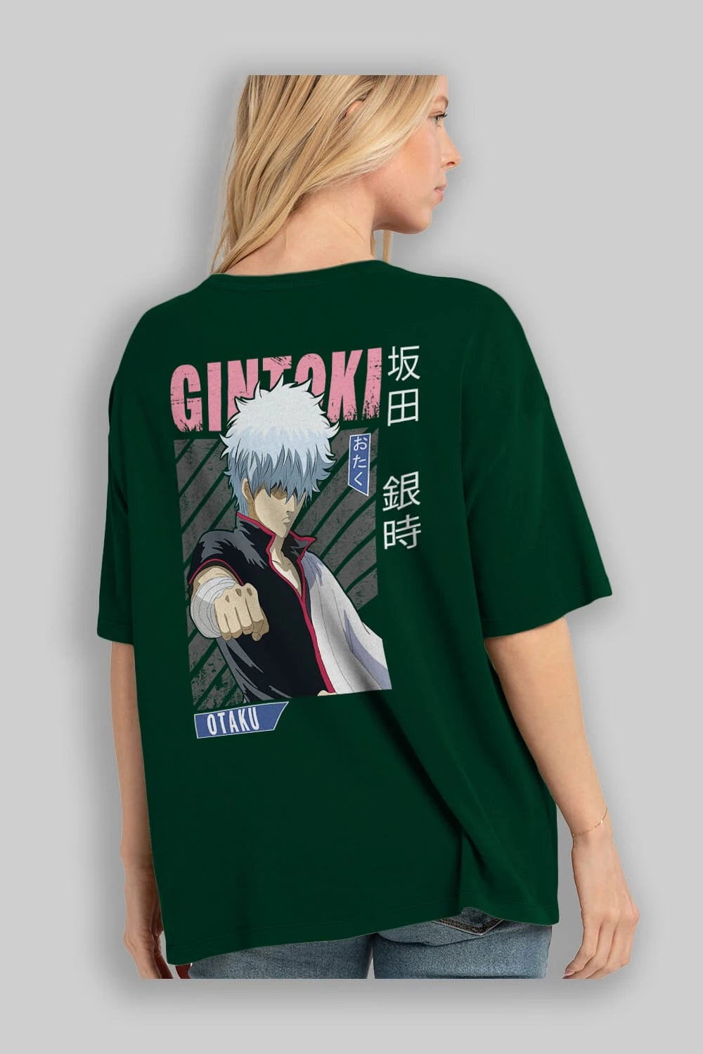 Gintoki Sakata GINTAMA 2 Anime Arka Baskılı Oversize t-shirt Erkek Kadın Unisex