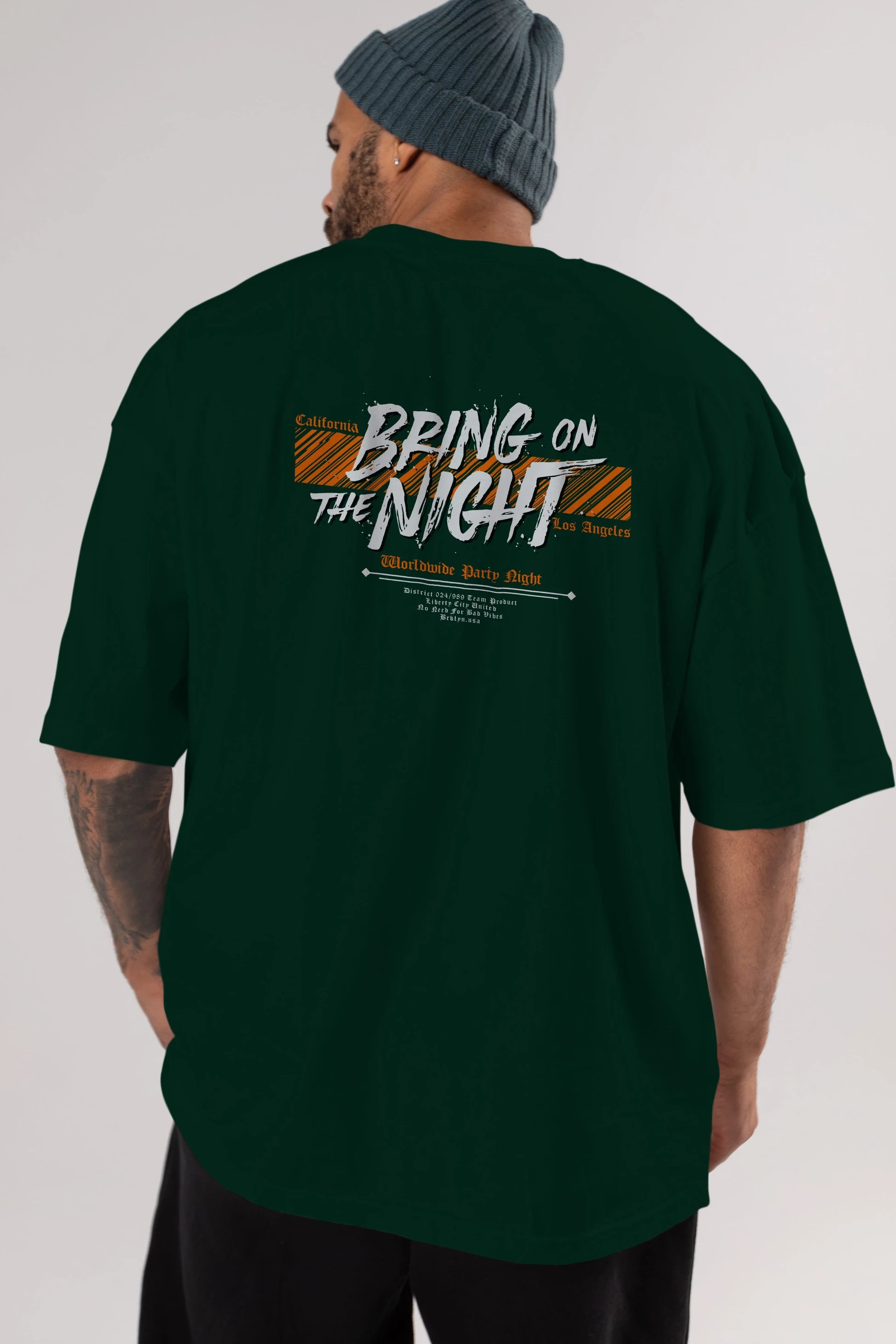 Bring on The Night Arka Baskılı Oversize t-shirt Erkek Kadın Unisex