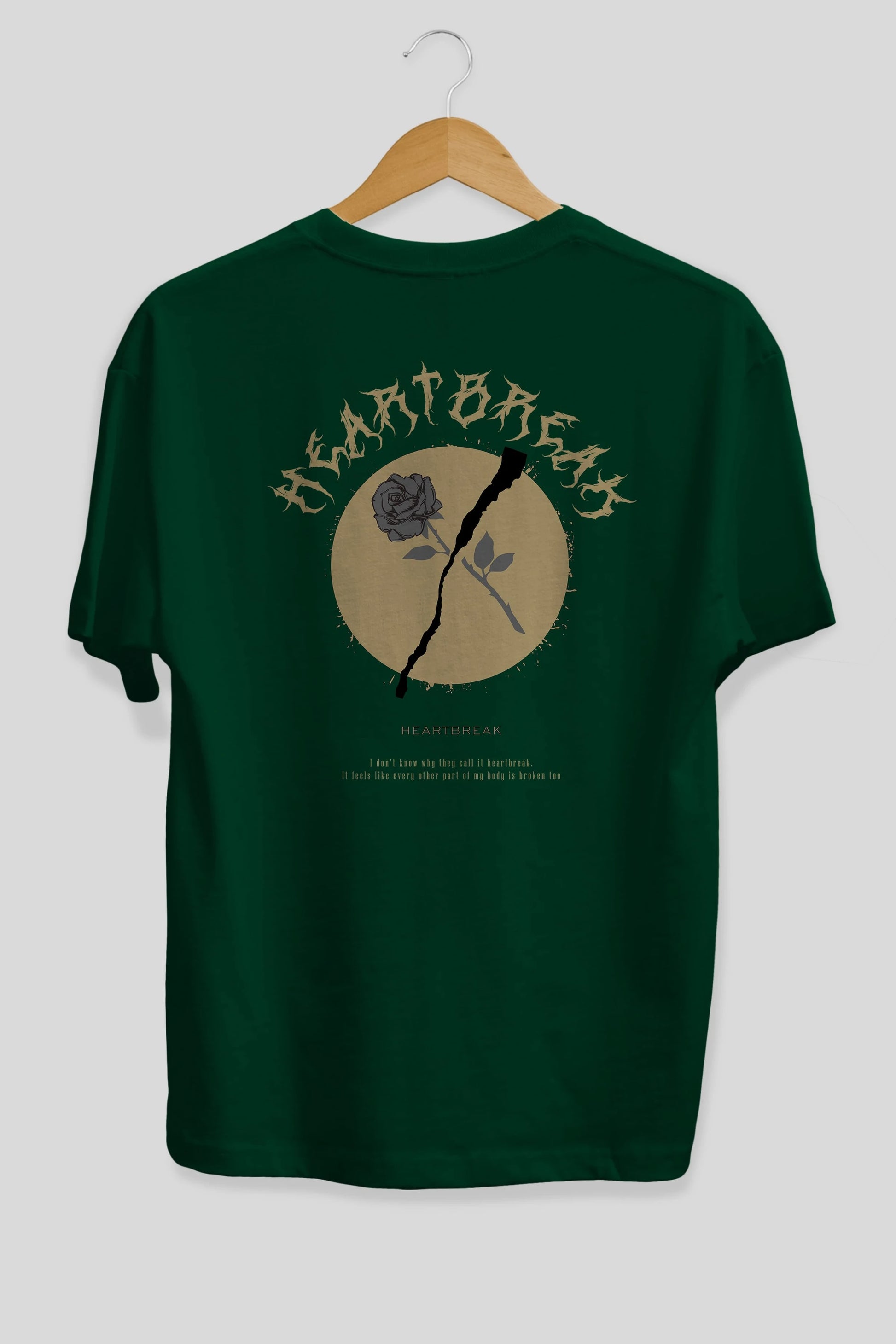 Heartbreak Arka Baskılı Oversize t-shirt Erkek Kadın Unisex