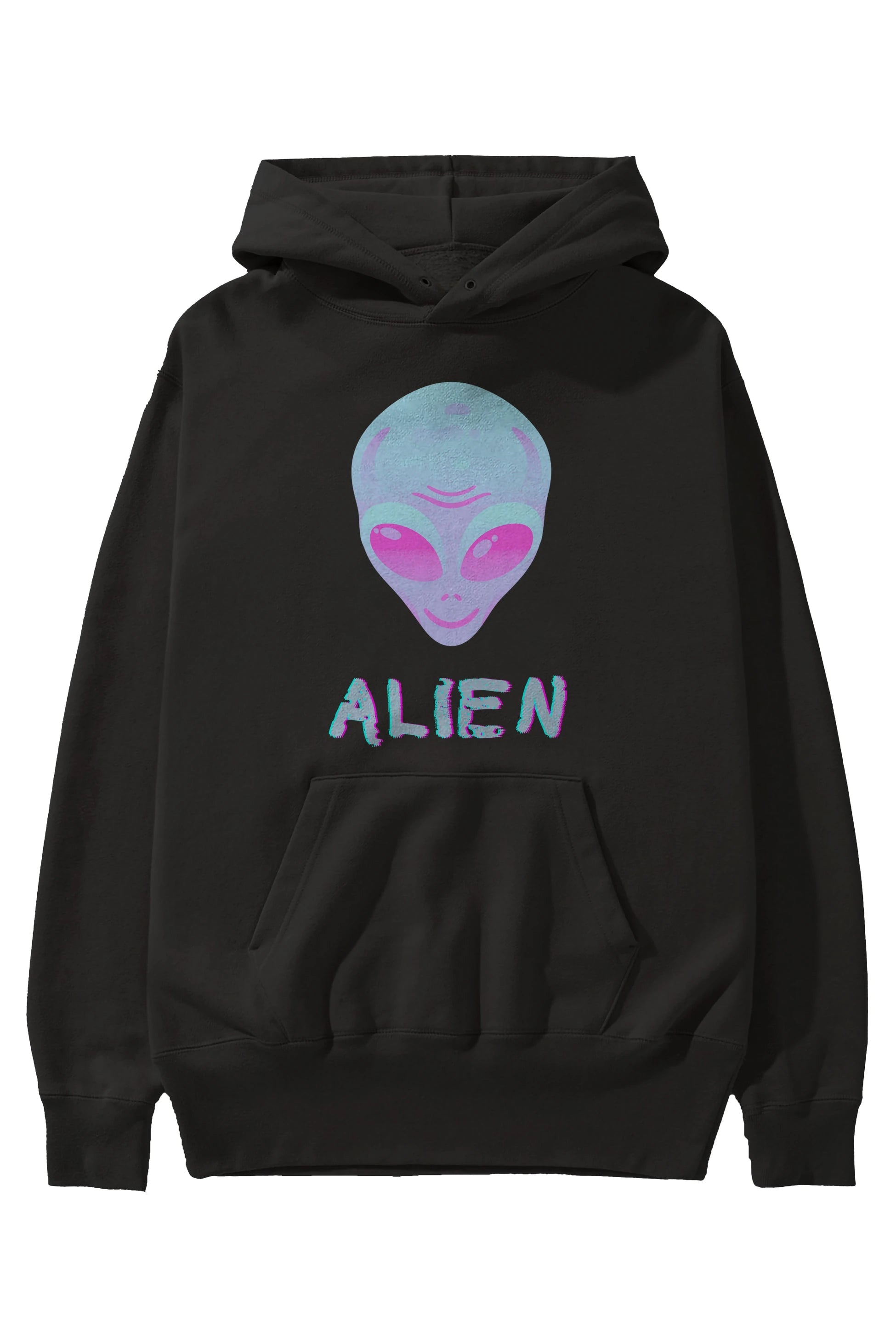 Alien Ön Baskılı Oversize Hoodie Kapüşonlu Sweatshirt Erkek Kadın Unisex