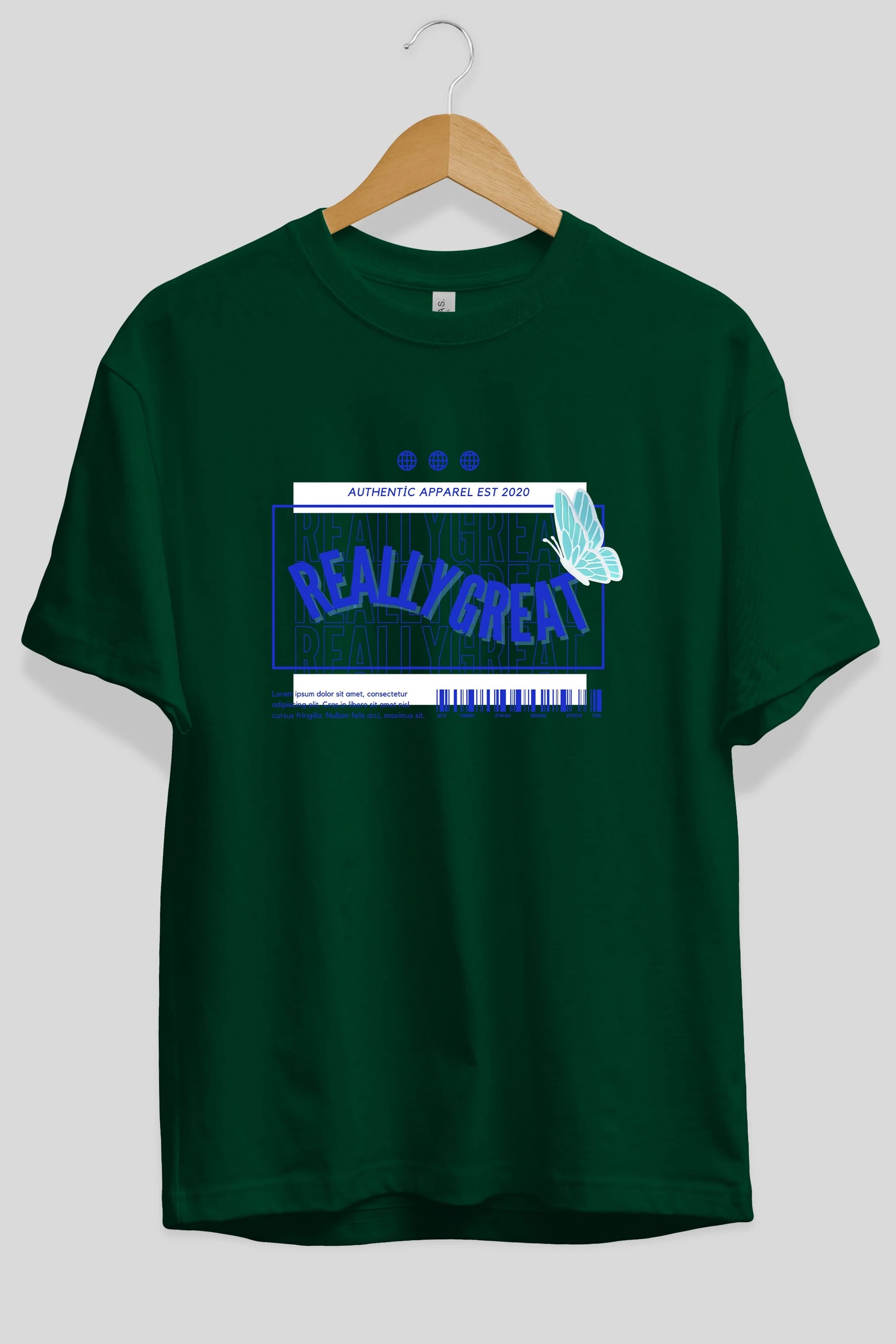 Really Great Yazılı Ön Baskılı Oversize t-shirt Erkek Kadın Unisex