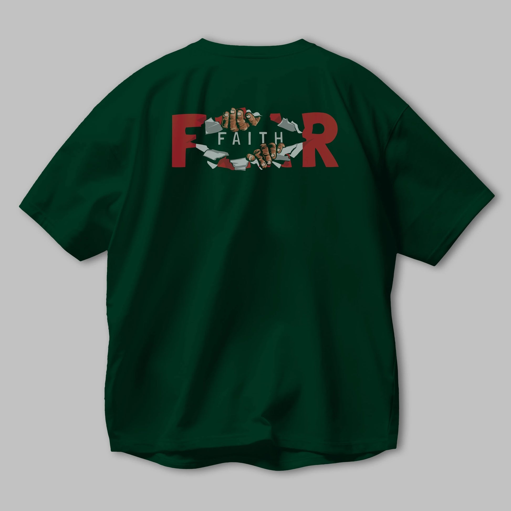 Faith Over Fear Arka Baskılı Oversize t-shirt Erkek Kadın Unisex