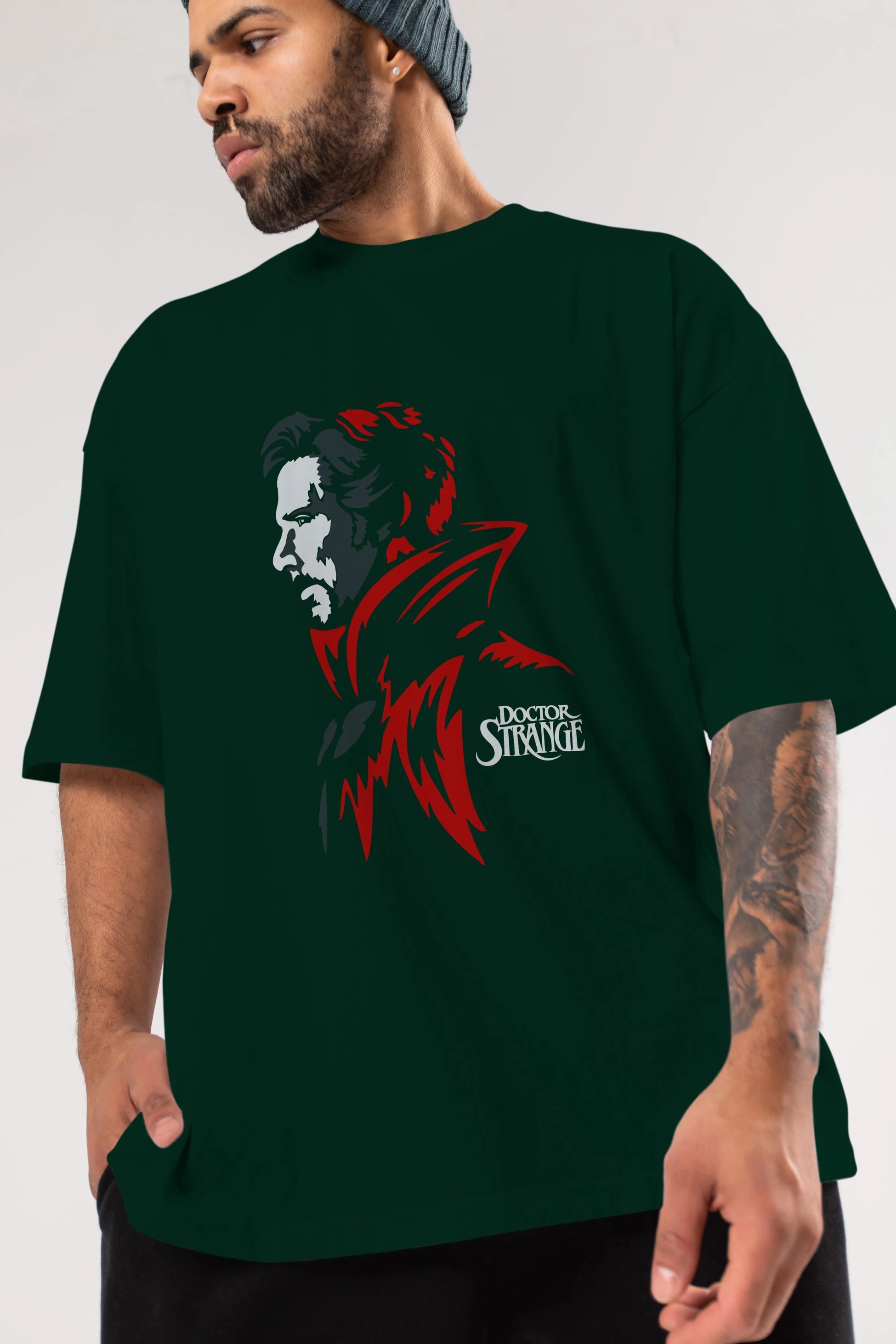 Doctor Strange (2) Ön Baskılı Oversize t-shirt Erkek Kadın Unisex %100 Pamuk Bisiklet Yaka tişort