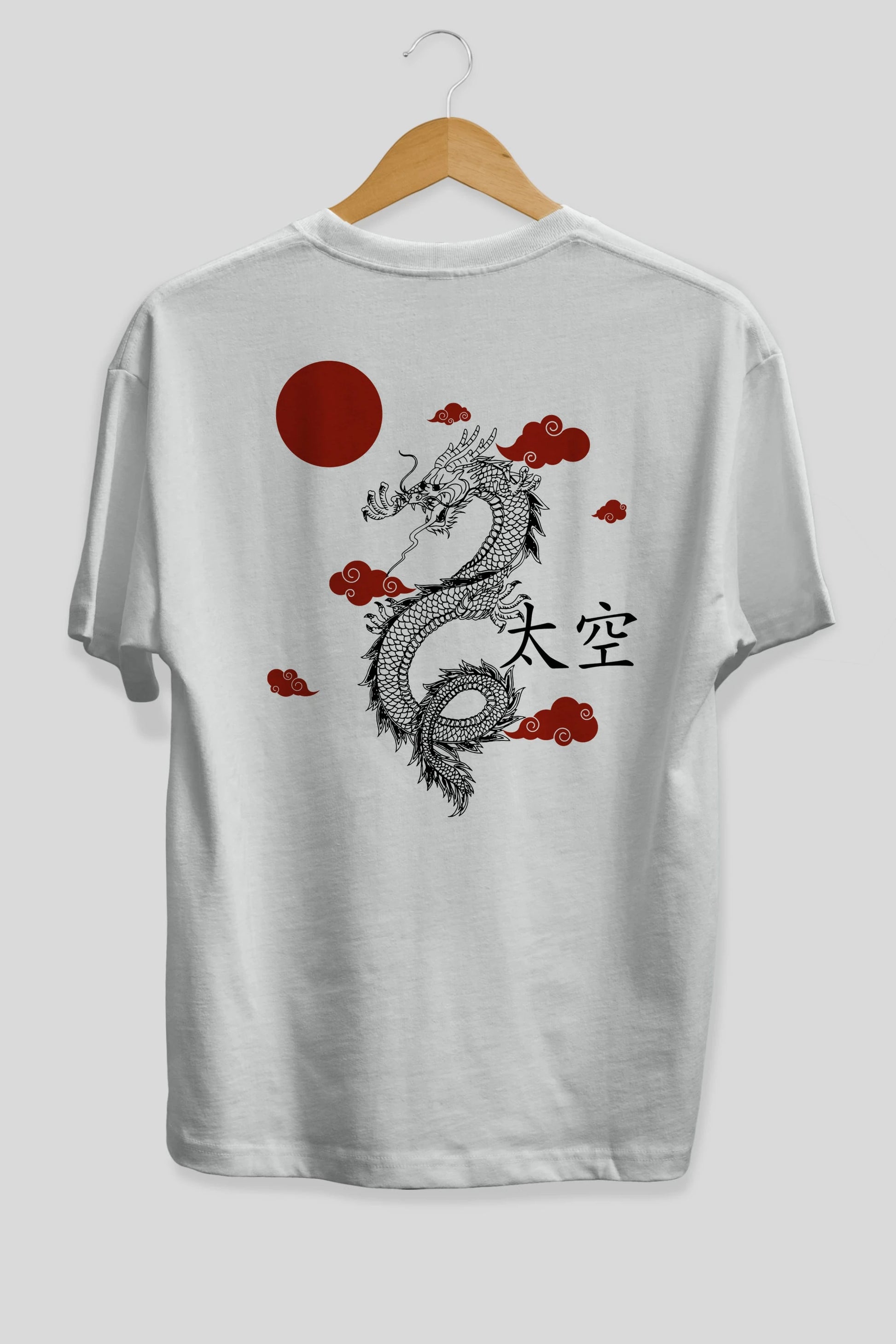 Chinese Dragon Arka Baskılı Oversize t-shirt Erkek Kadın Unisex