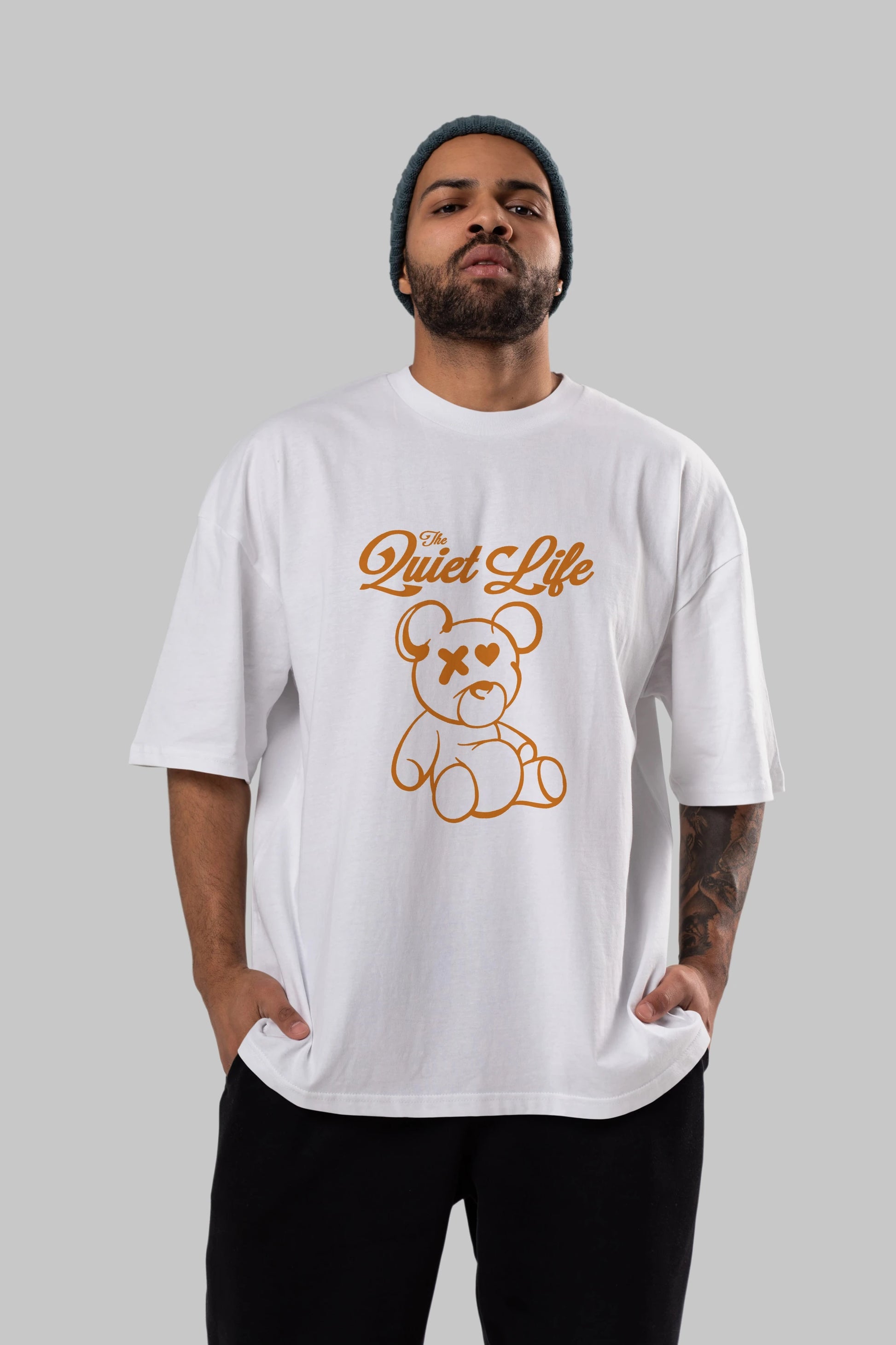 The Life Bear Ön Baskılı Oversize t-shirt Erkek Kadın Unisex