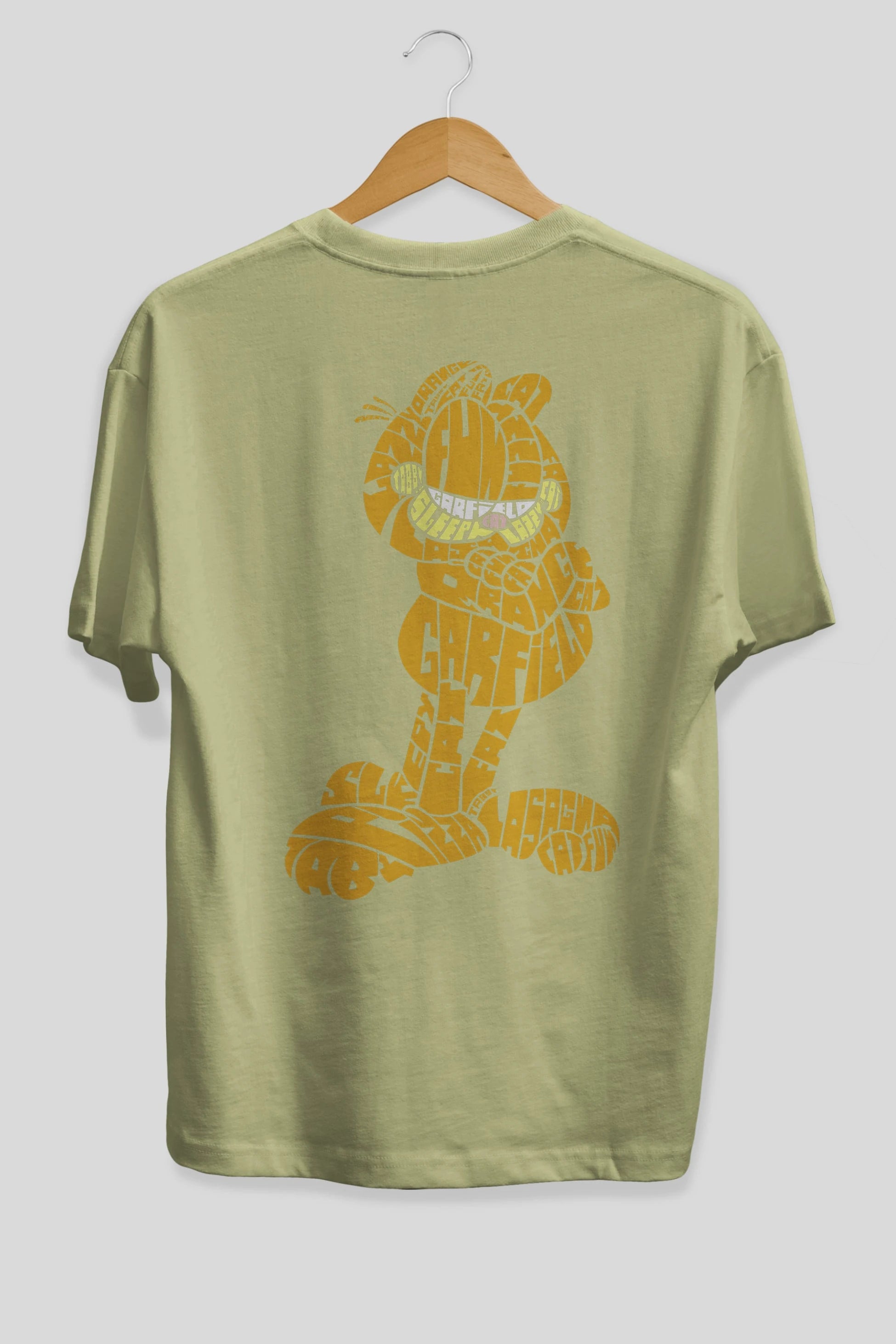 Garfield Arka Baskılı Oversize t-shirt %100 pamuk Erkek Kadın Unisex