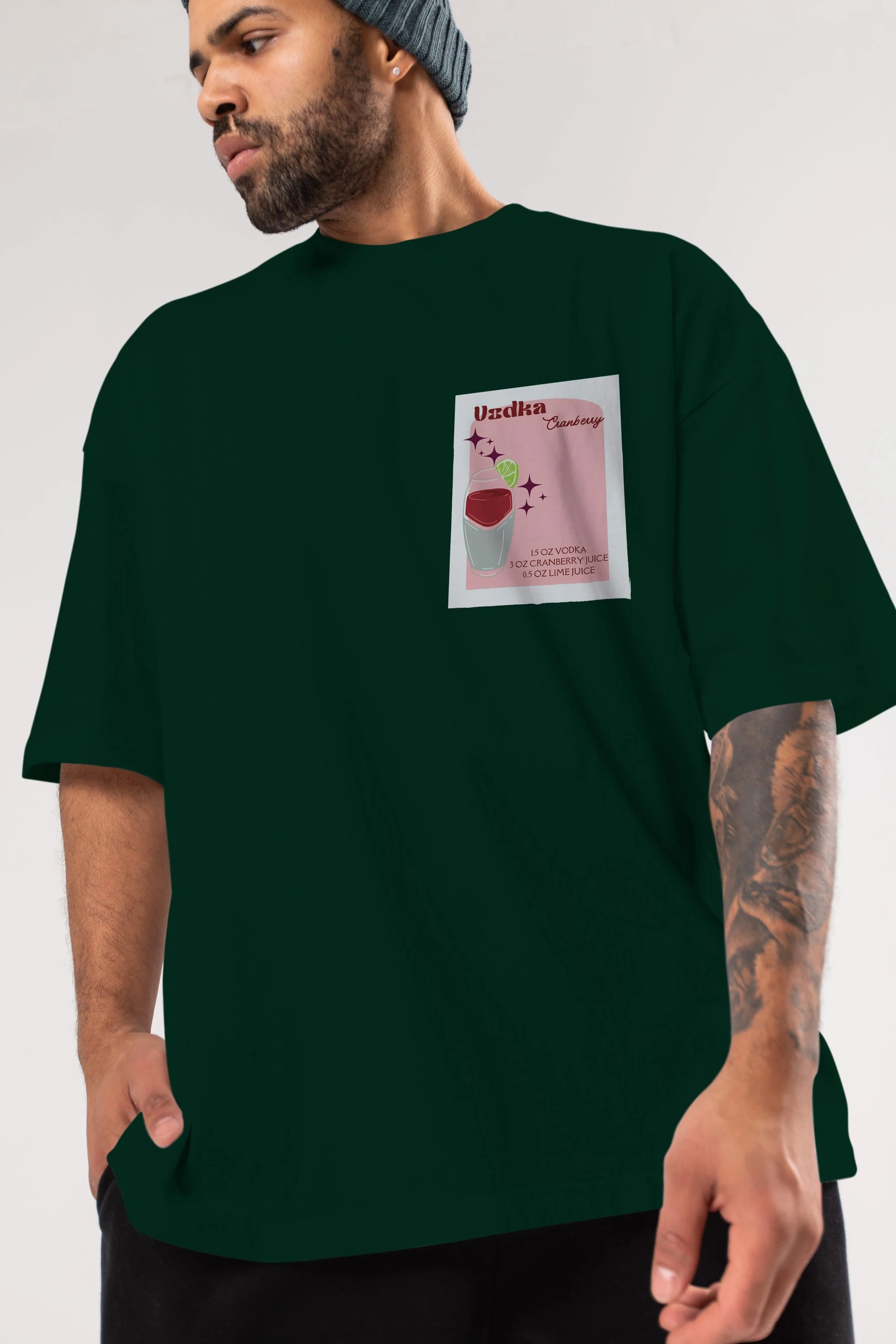 Vodka Cranberry 2 Ön Sol Baskılı Oversize t-shirt Erkek Kadın Unisex %100 Pamuk Bisiklet Yaka tişort