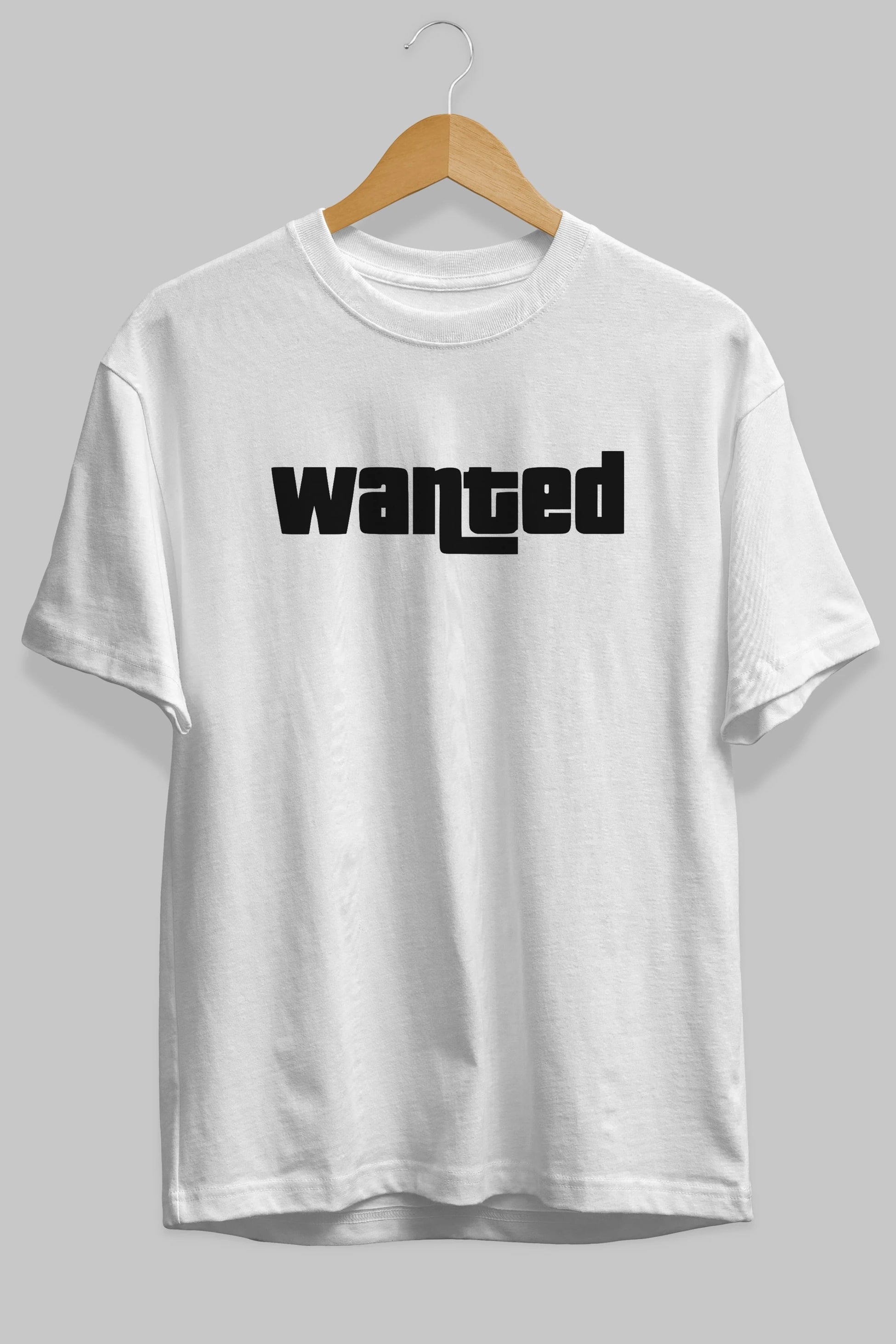 Wanted Ön Baskılı Oversize t-shirt %100 pamuk Erkek Kadın Unisex