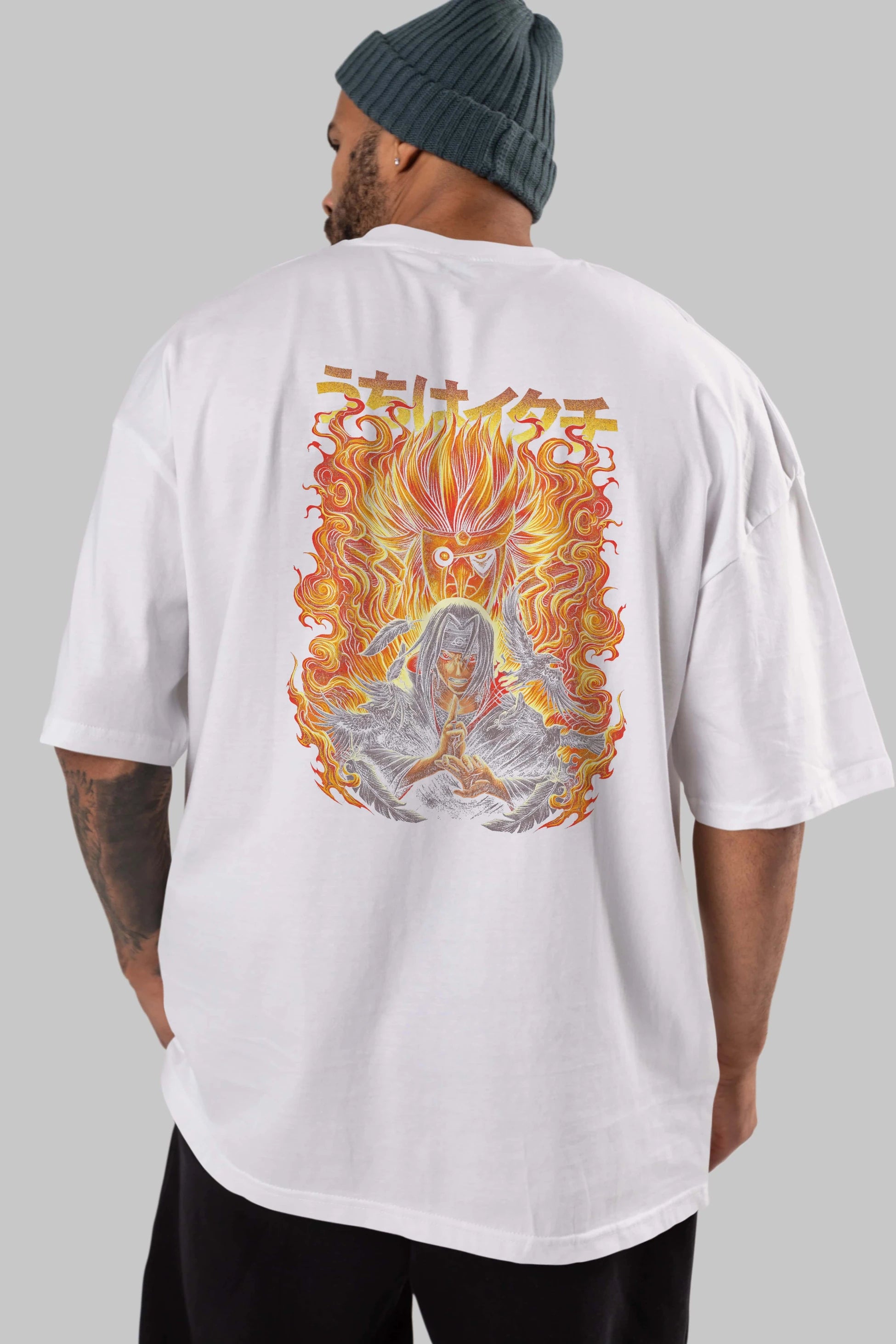 NARUTO ITACHI UCHIHA Anime Arka Baskılı Oversize t-shirt Erkek Kadın Unisex