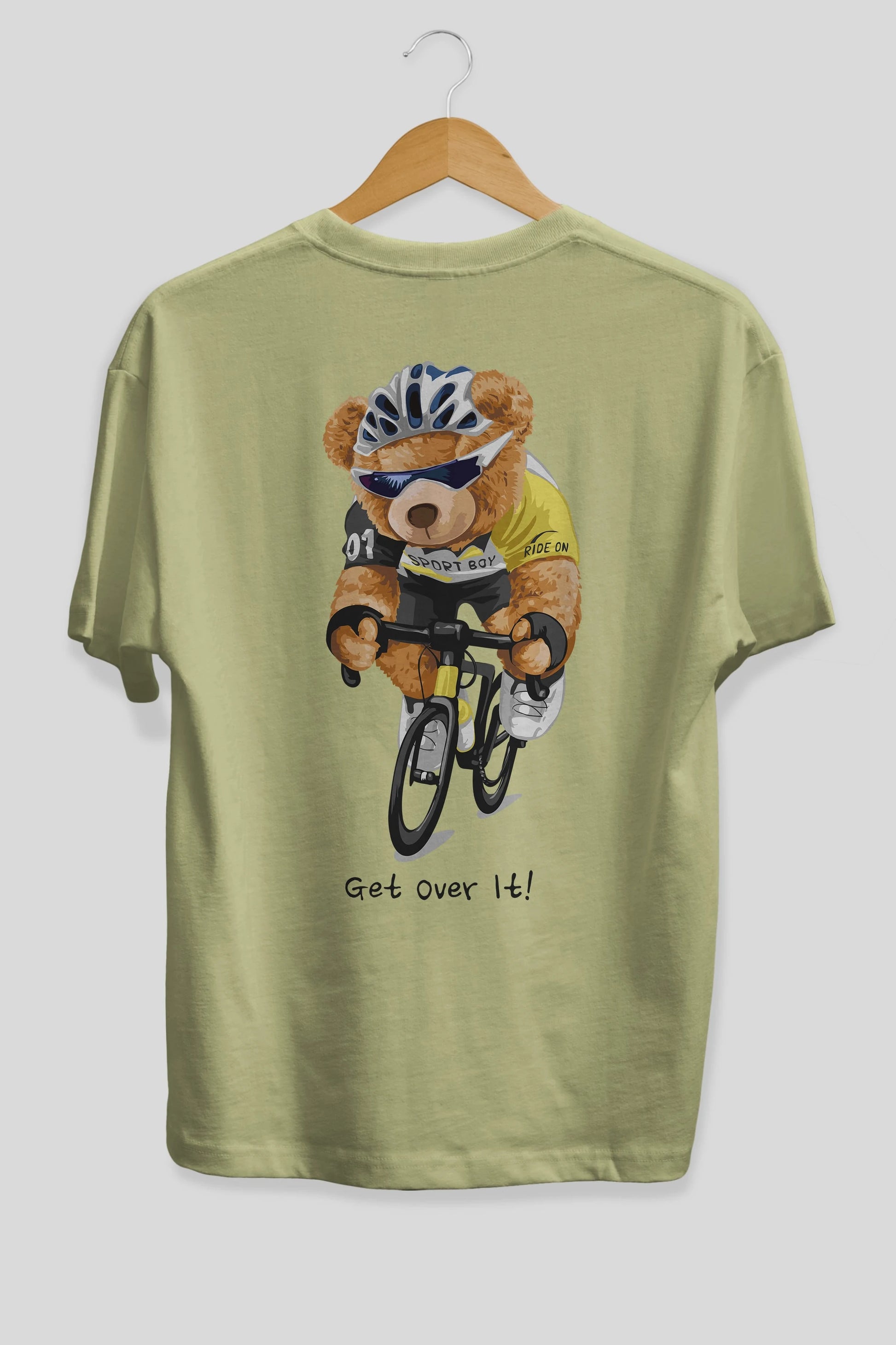 Teddy Bear Sport Boy Arka Baskılı Oversize t-shirt Erkek Kadın Unisex %100 Pamuk