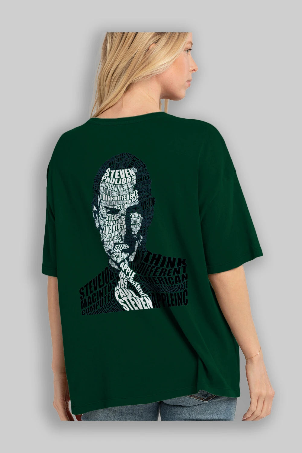 Steve Jobs Calligram Arka Baskılı Oversize t-shirt %100 pamuk Erkek Kadın Unisex