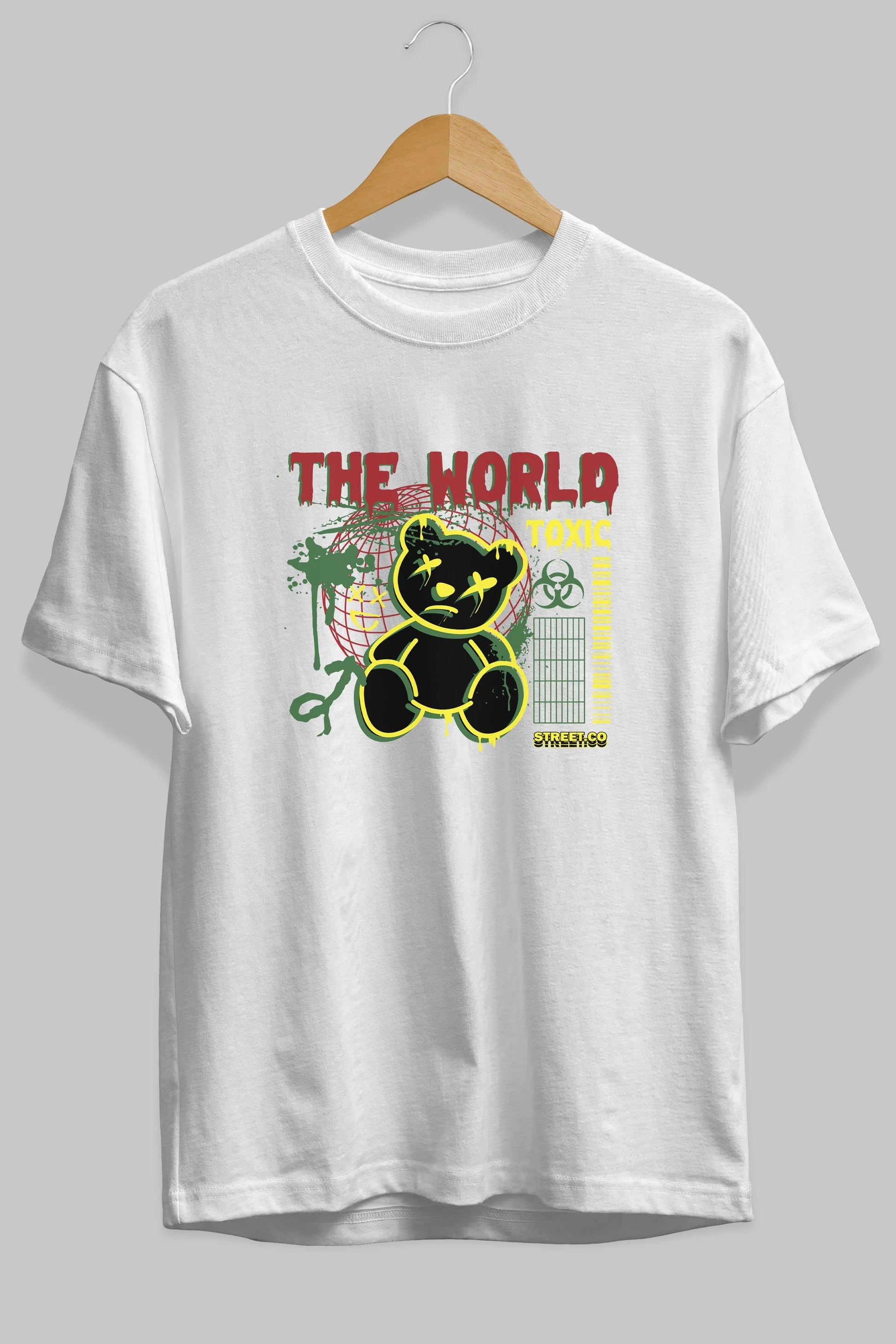 The World Toxic Bear Ön Baskılı Oversize t-shirt Erkek Kadın Unisex
