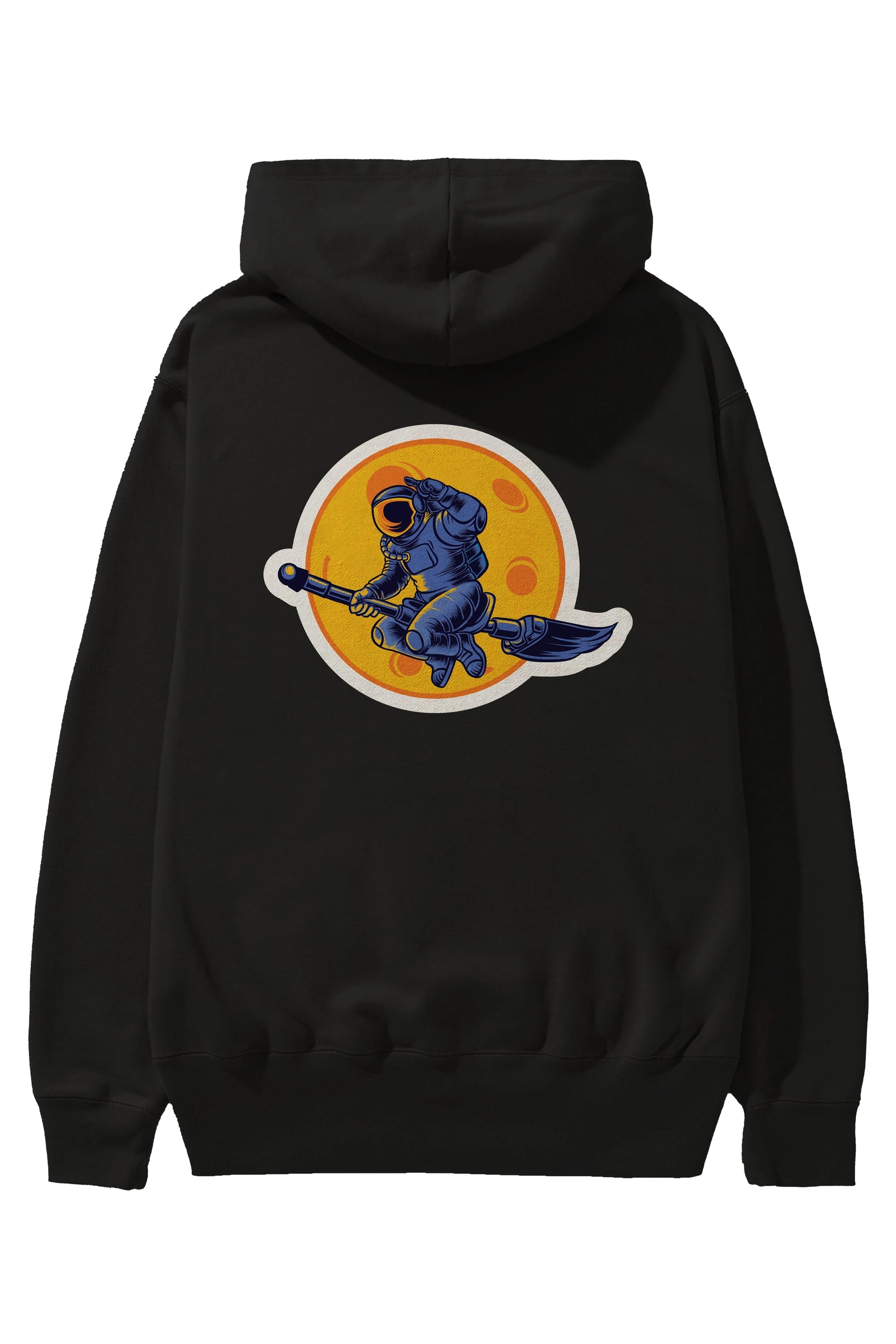 Space Witch Sticker Arka Baskılı Hoodie Oversize Kapüşonlu Sweatshirt Erkek Kadın Unisex