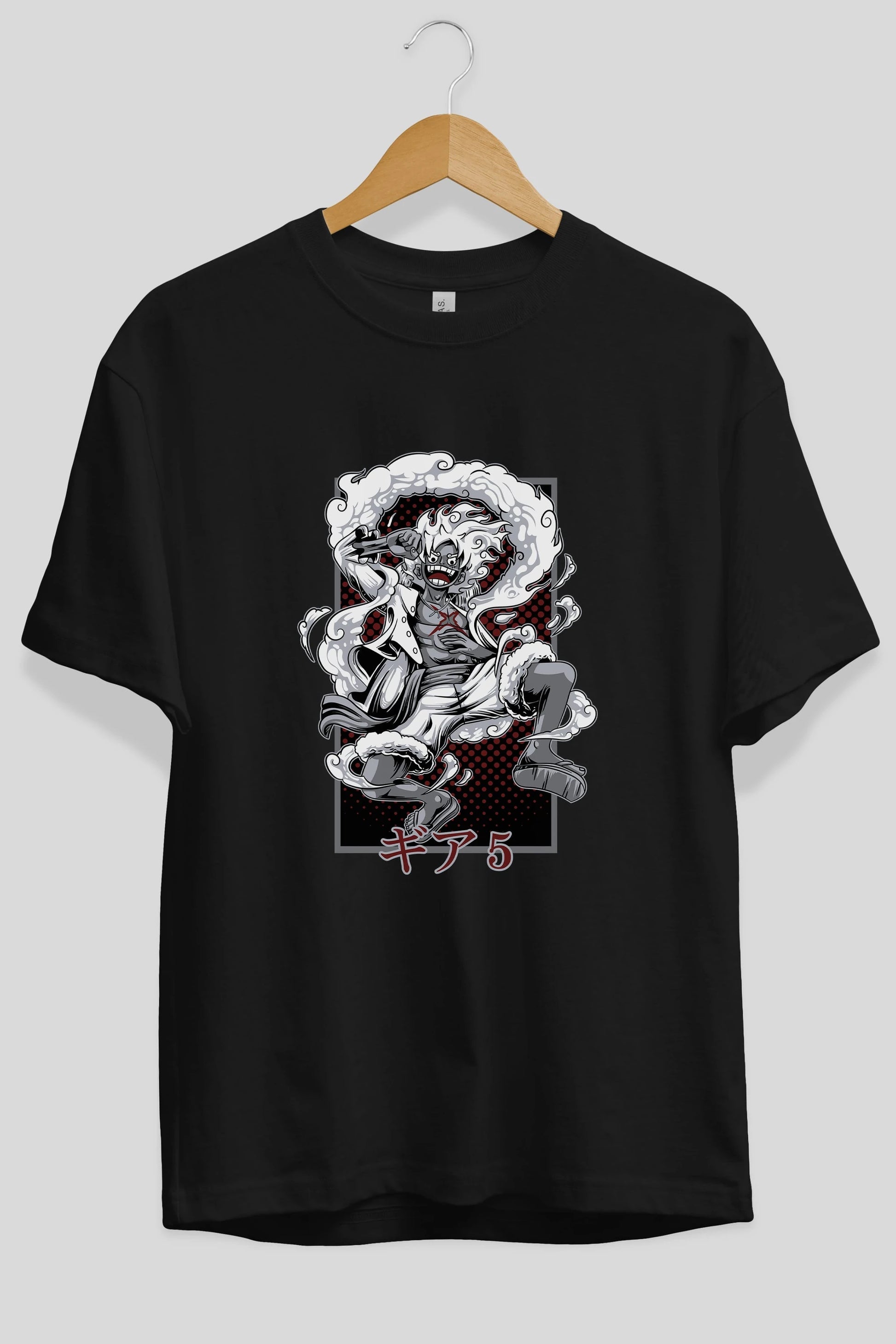 LUFFY GEAR 5 Anime Ön Baskılı Oversize t-shirt %100 pamuk Erkek Kadın Unisex