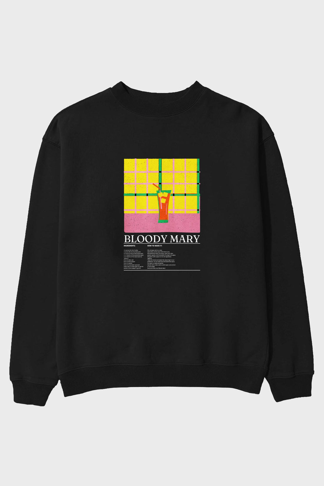 Bloody Mary ön Baskılı Oversize Sweatshirt Erkek Kadın Unisex