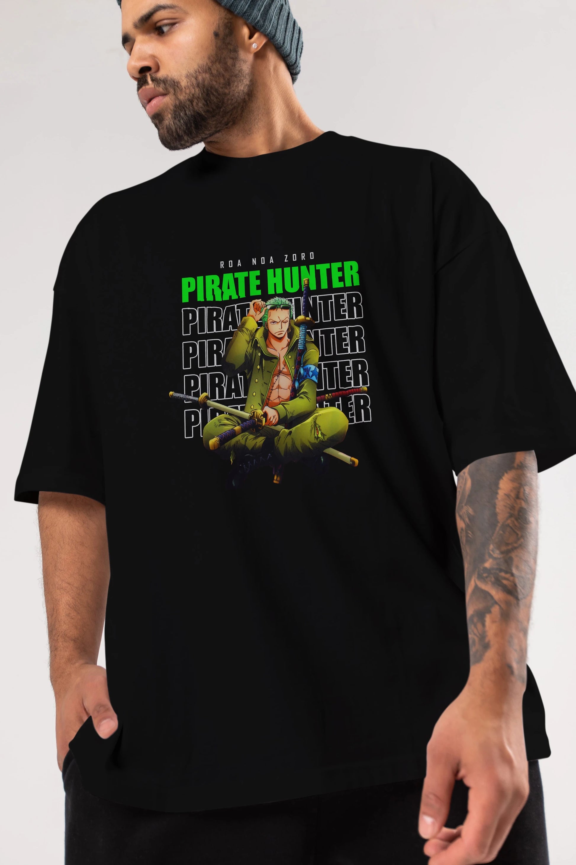 Roronoa Zoro 4 Anime Ön Baskılı Oversize t-shirt Erkek Kadın Unisex