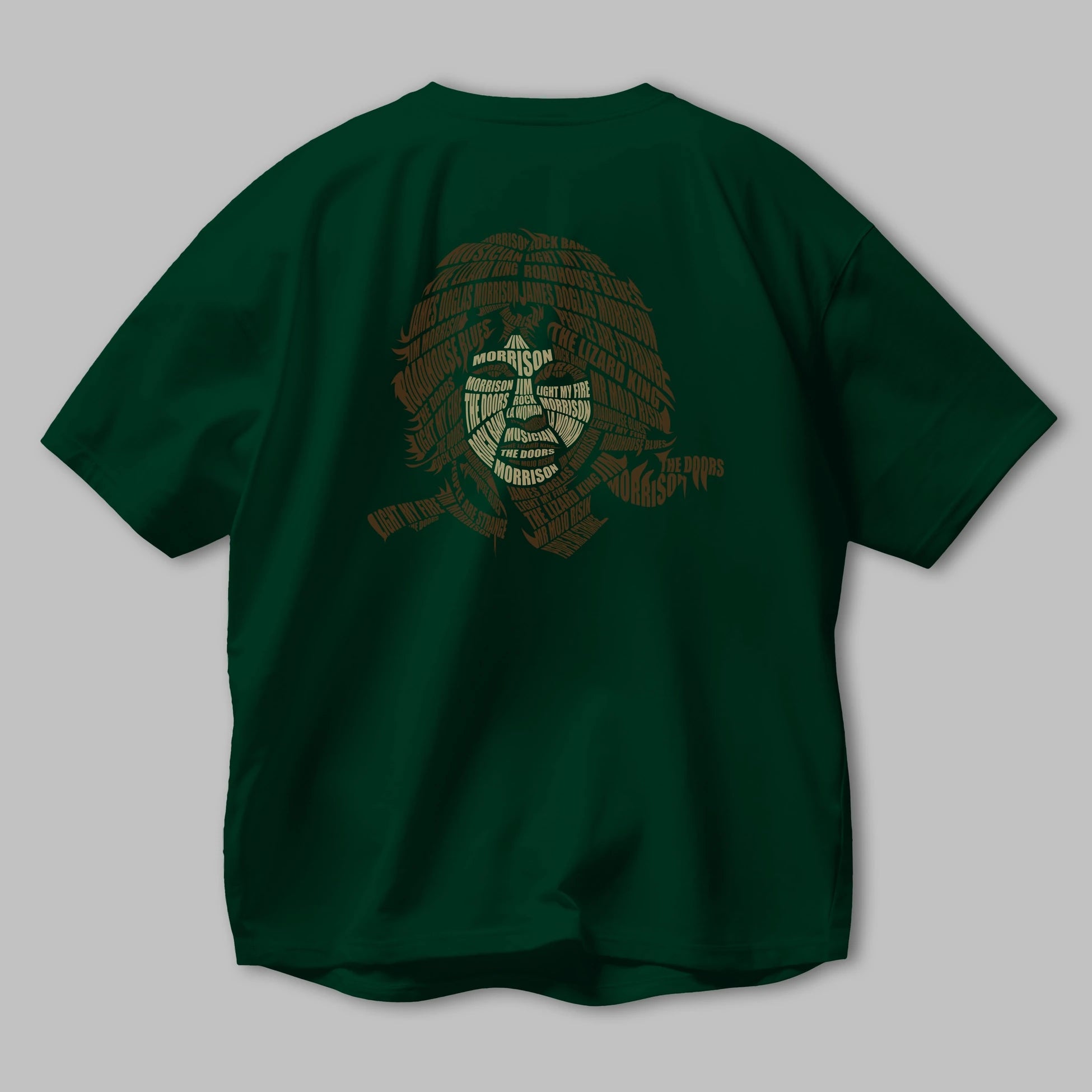 Jim Morrison Calligram Arka Baskılı Oversize t-shirt %100 pamuk Erkek Kadın Unisex