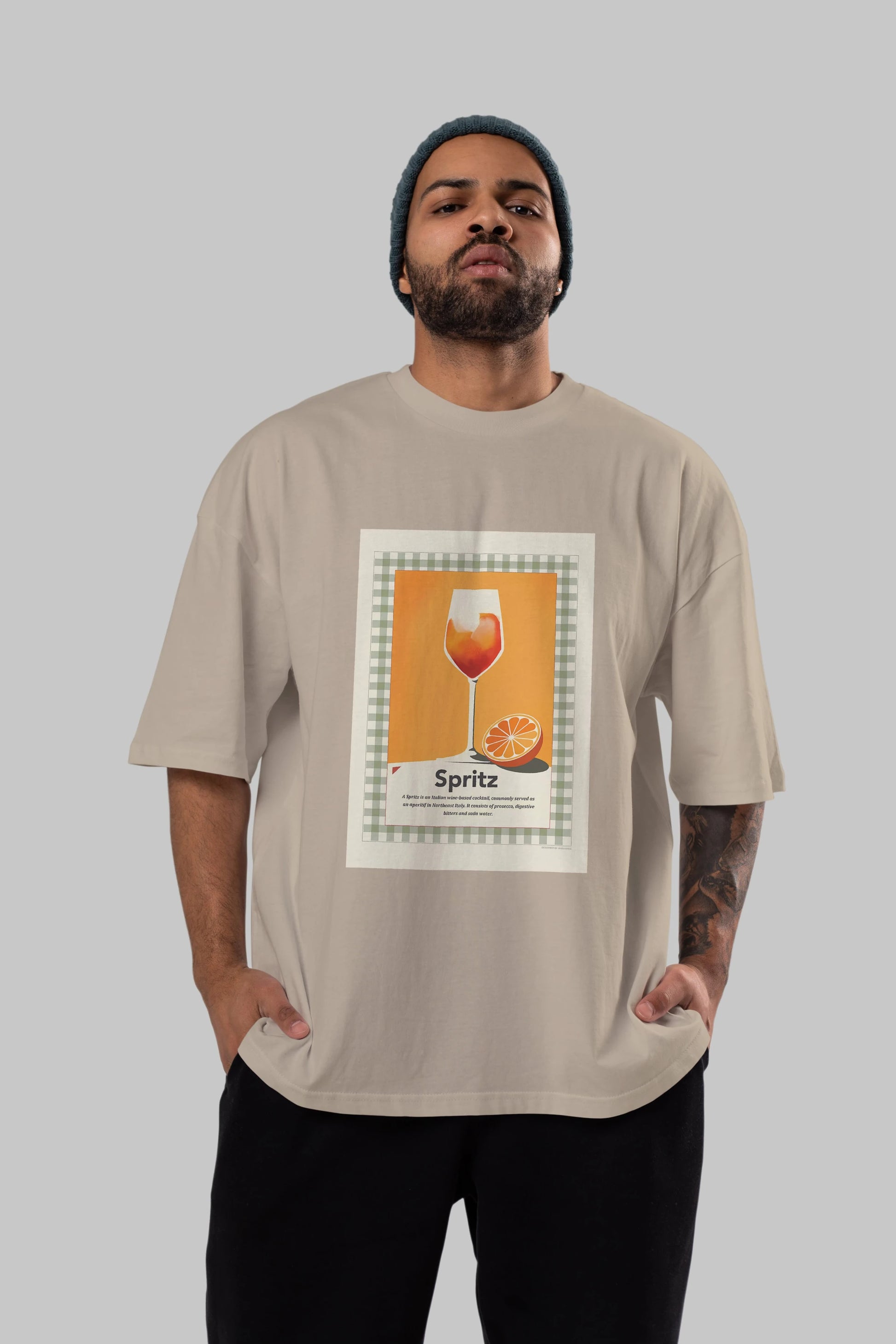 Aperol Spritz 5 Ön Baskılı Oversize t-shirt Erkek Kadın Unisex %100 Pamuk Bisiklet Yaka tişort