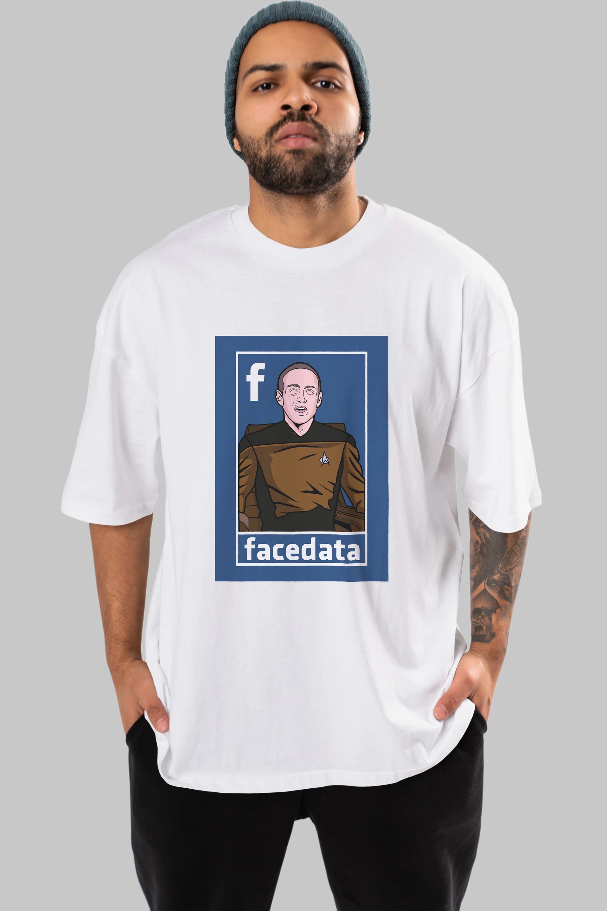 Zukerberg Data Ön Baskılı Oversize t-shirt Erkek Kadın Unisex %100 Pamuk tişort