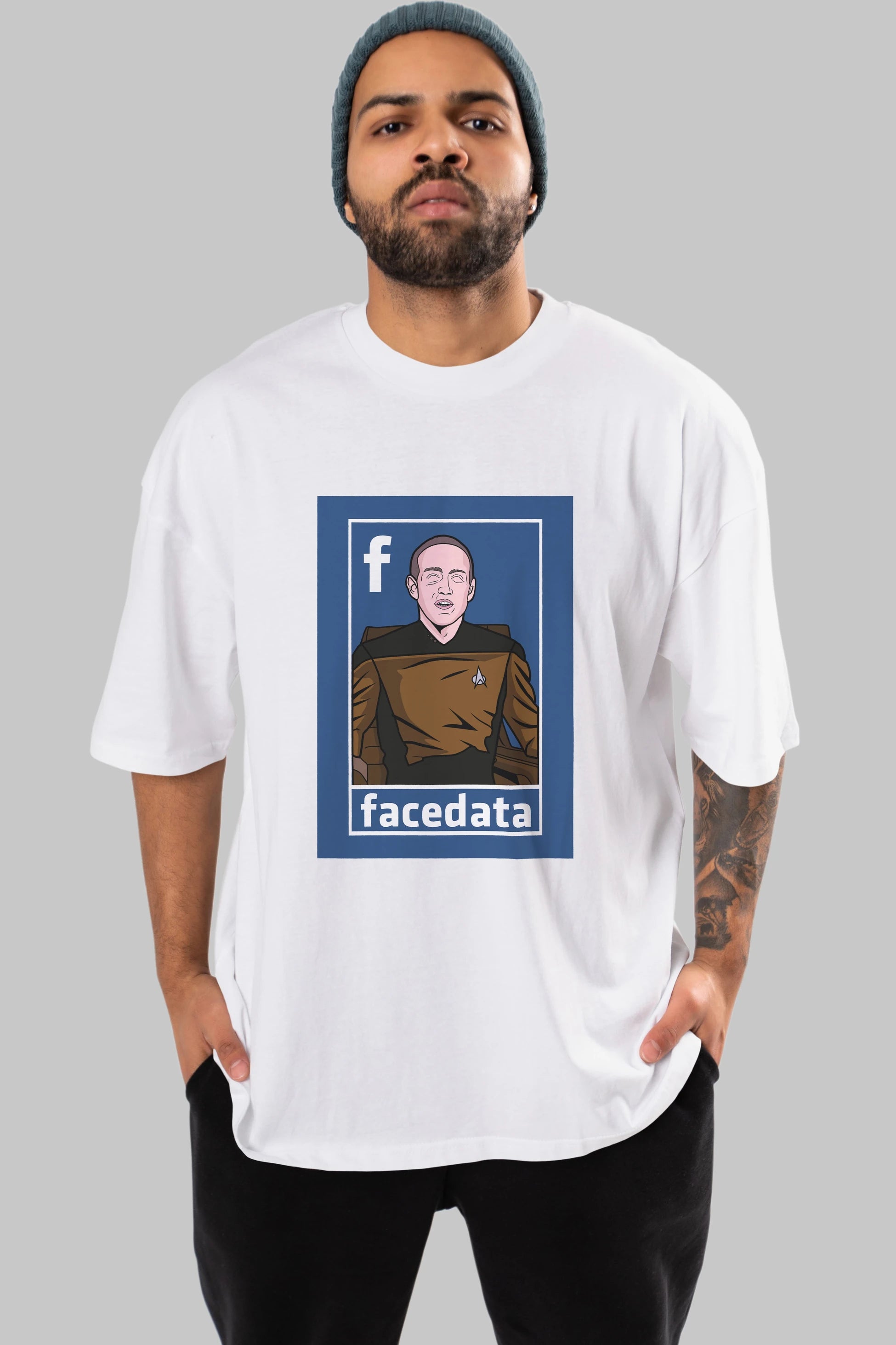 Zukerberg Data Ön Baskılı Oversize t-shirt Erkek Kadın Unisex %100 Pamuk tişort