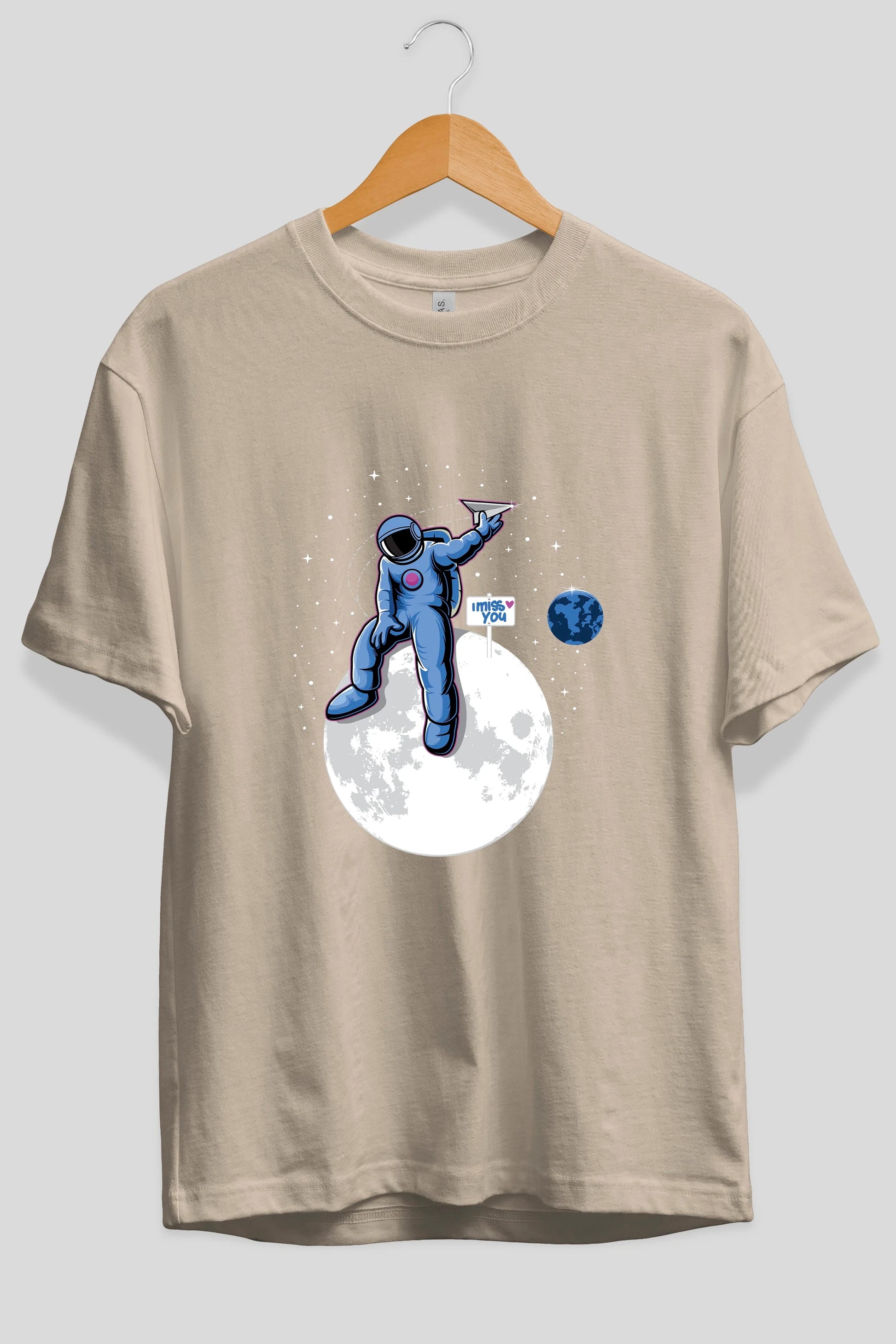 Astro Missing Earth Ön Baskılı Oversize t-shirt Erkek Kadın Unisex