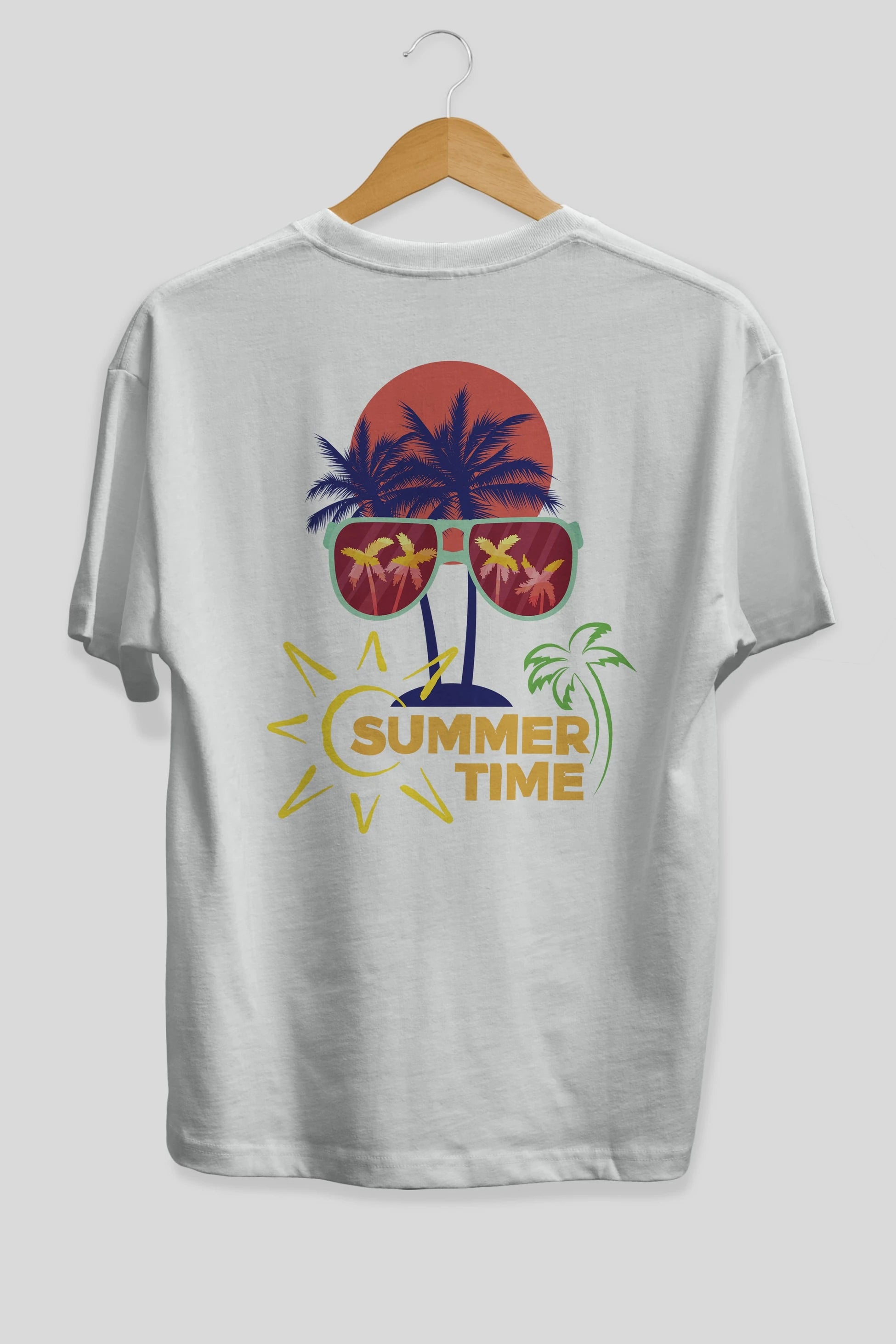 Summer Time Yazılı Arka Baskılı Oversize t-shirt Erkek Kadın Unisex