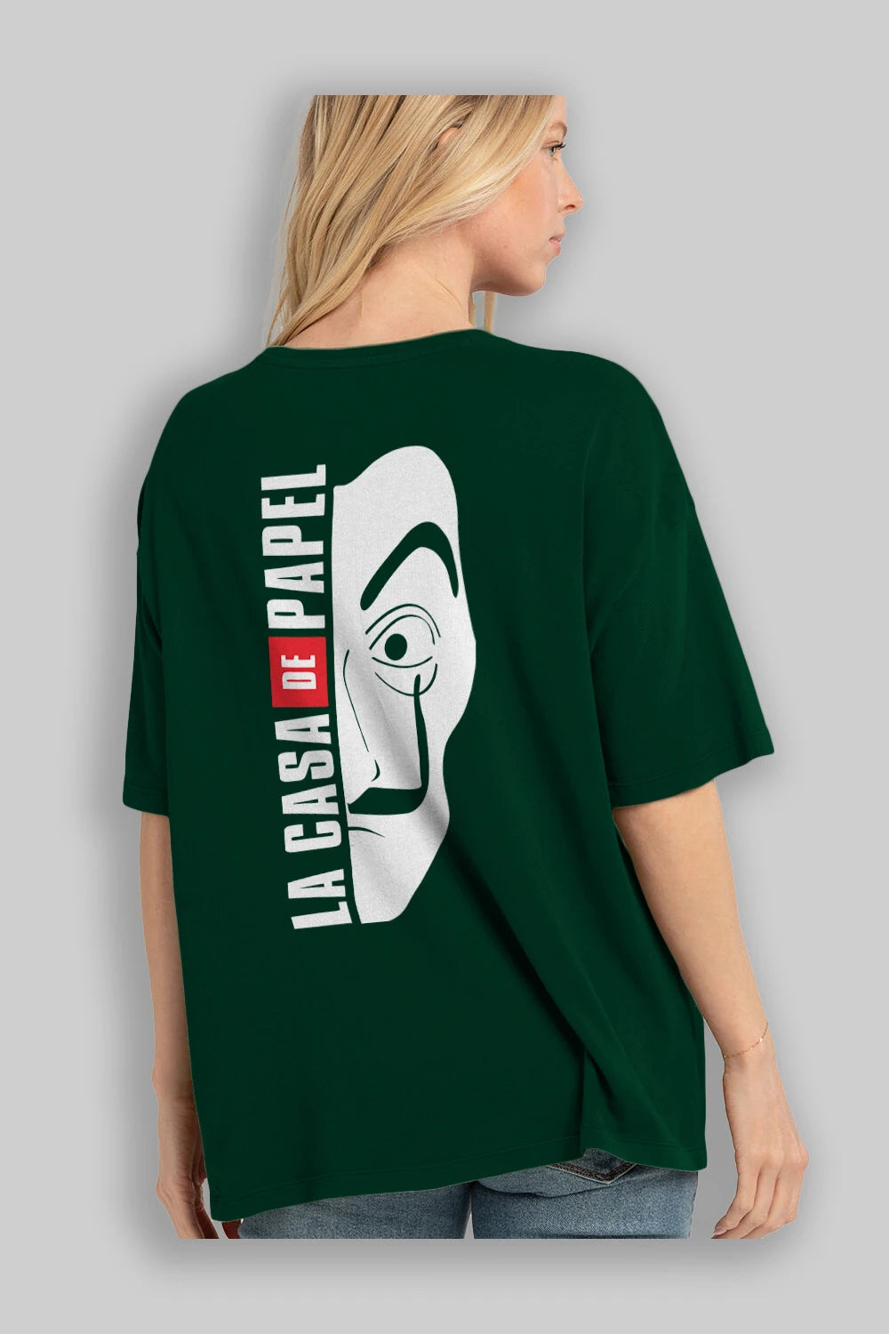 La Casa De Papel (3) Arka Baskılı Oversize t-shirt Erkek Kadın Unisex %100 Pamuk Bisiklet Yaka tişort