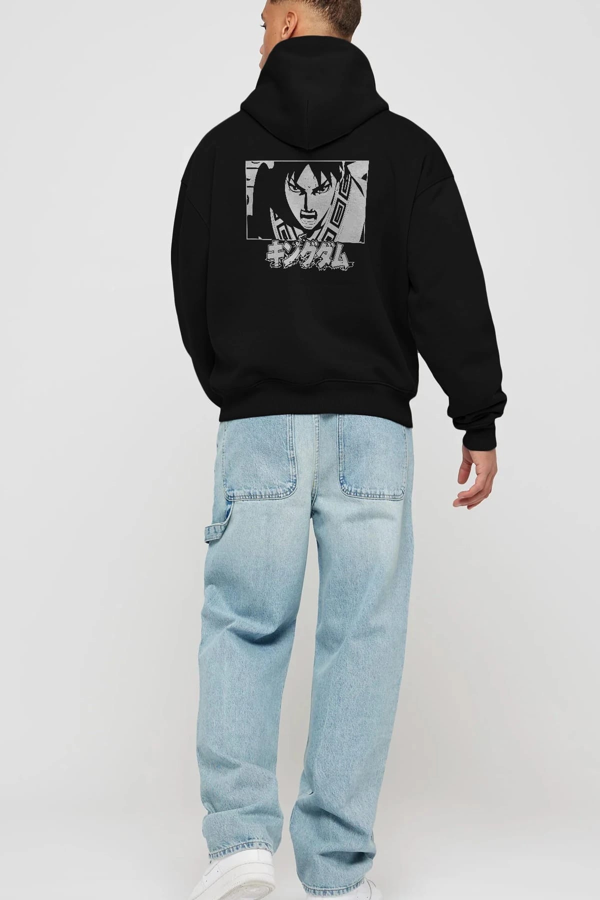 Xin 1 Anime Arka Baskılı Hoodie Oversize Kapüşonlu Sweatshirt Erkek Kadın Unisex